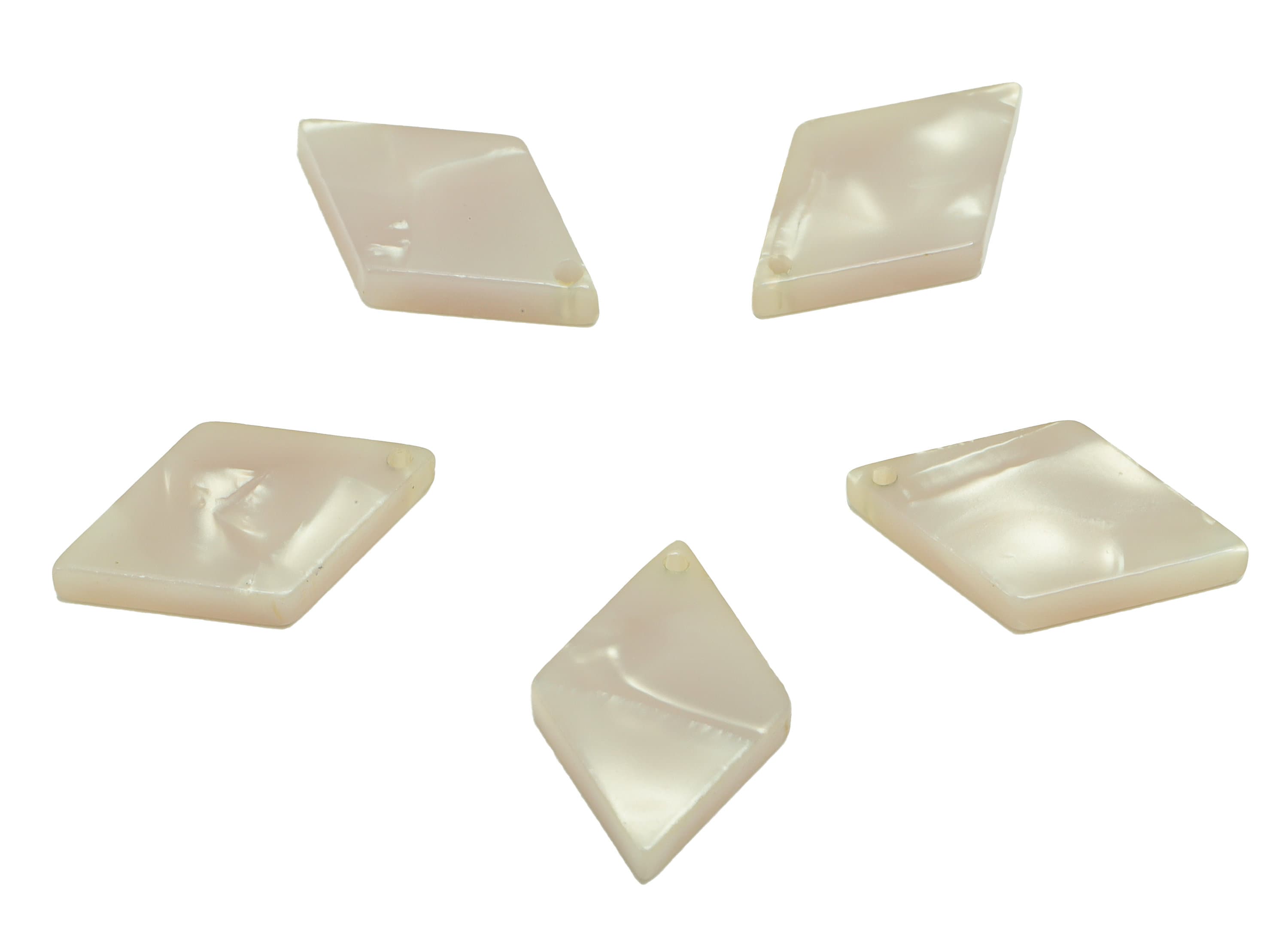 Acetic Acid Rhombus Charm - Acetic Rhombus Earrings and Pendant - Ivory Color - Color Code:A901 - 19.04x 11.93 x 2.71mm- AC1539-A901 - DOMEDBAZAAR