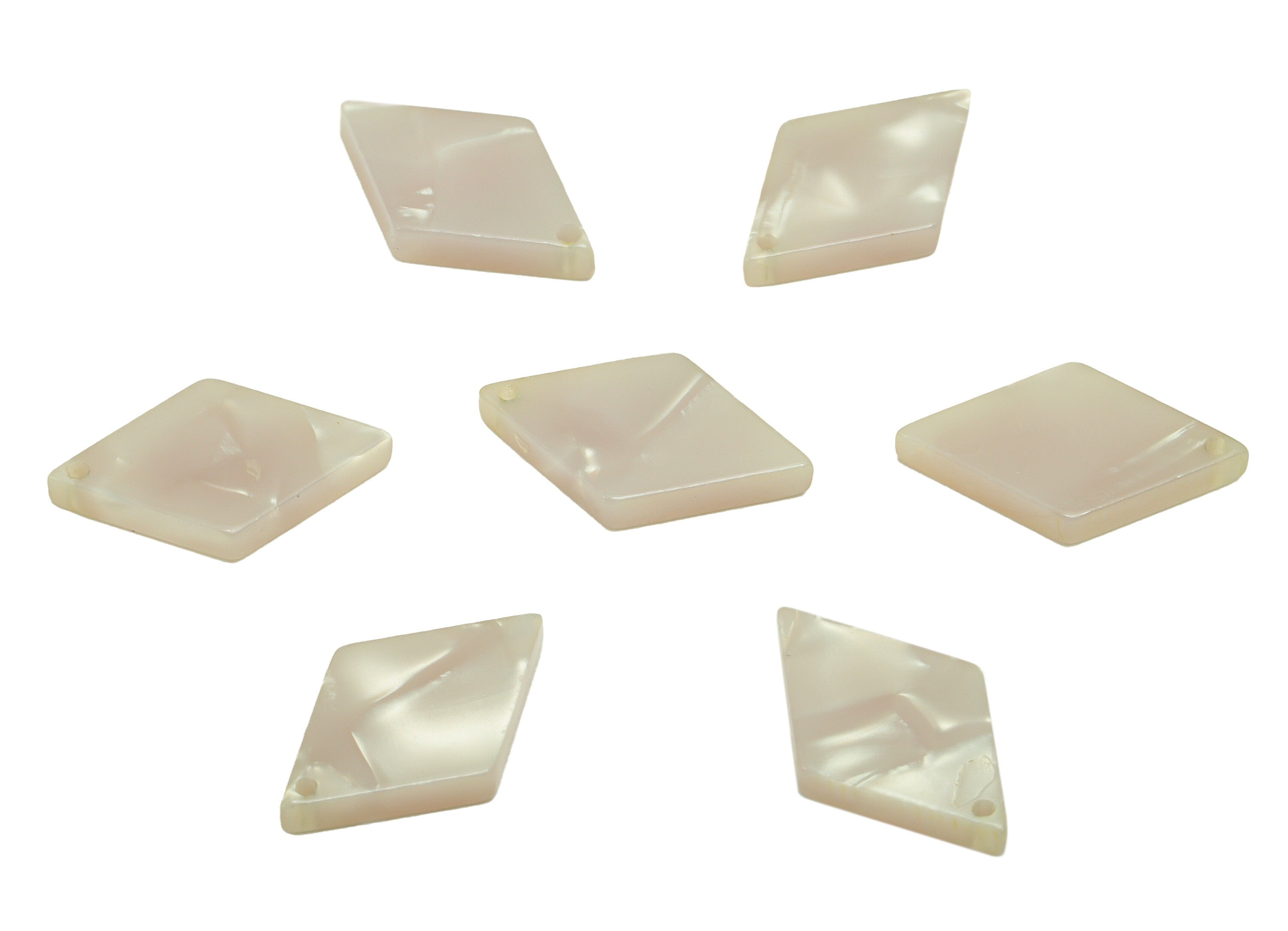 Acetic Acid Rhombus Charm - Acetic Rhombus Earrings and Pendant - Ivory Color - Color Code:A901 - 19.04x 11.93 x 2.71mm- AC1539-A901 - DOMEDBAZAAR
