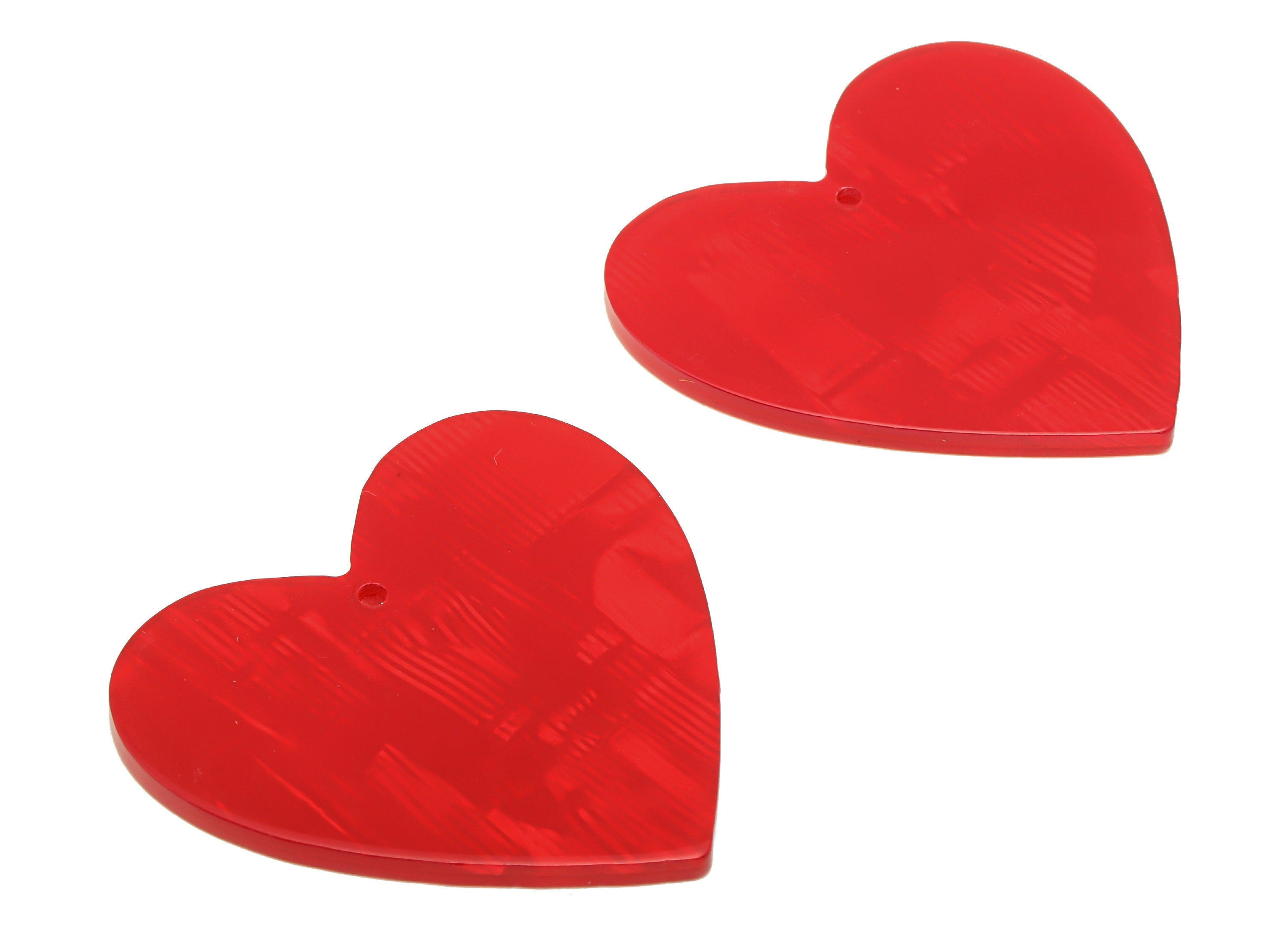 PVC Heart Earring Charm - Red Love Charm - PVC Heart Pendant -Red Heart- Jewelry Supplies - Color Code:A900 - 43x 41.08x2.39mm- AC1746-A900 - DOMEDBAZAAR