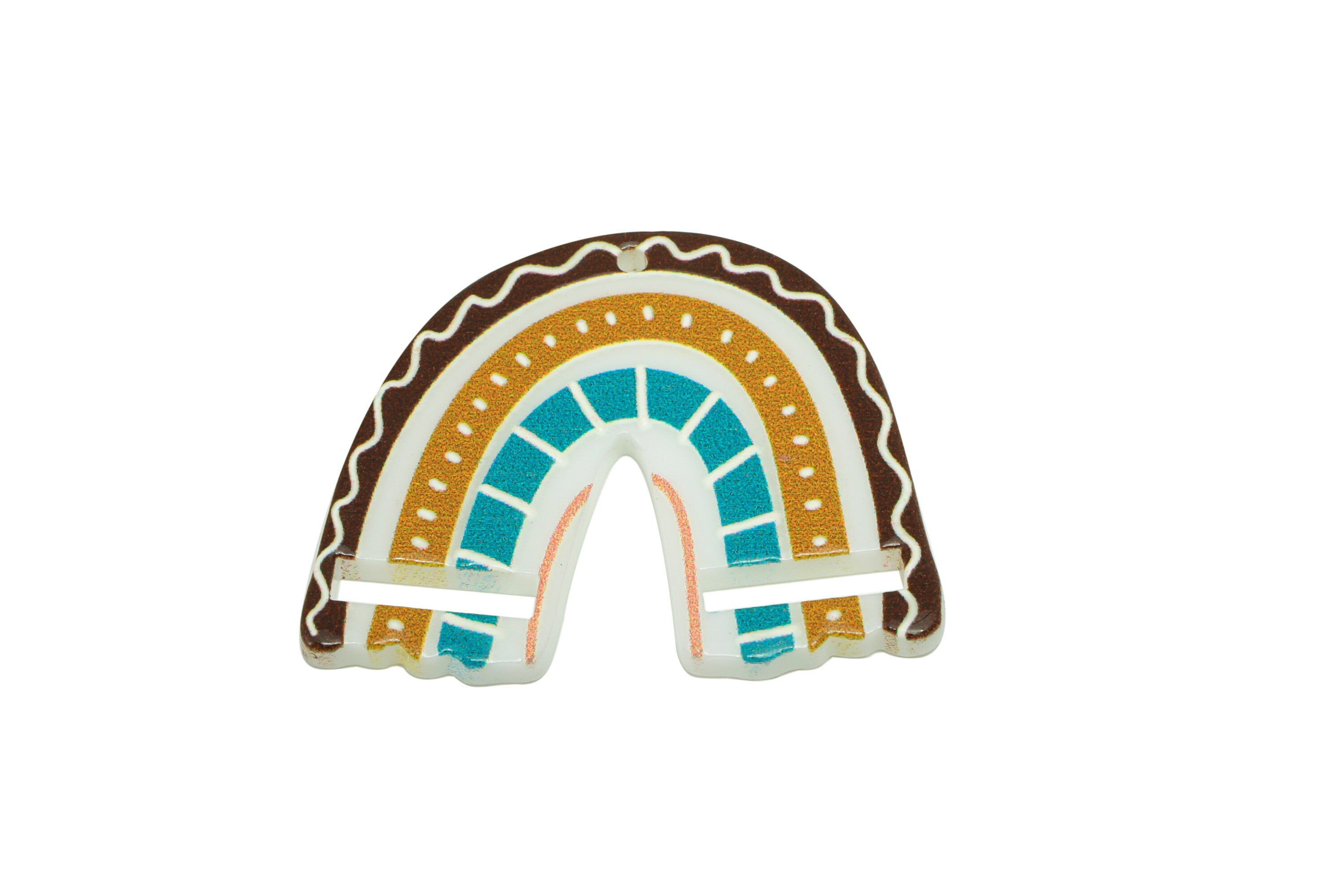 Rainbow Macrame Acrylic Charm - Acrylic Rainbow Earring Charm - Earring Findings - Jewelry Making Supplies -31.5x 37.16 x 2.33mm - AC2588A - DOMEDBAZAAR