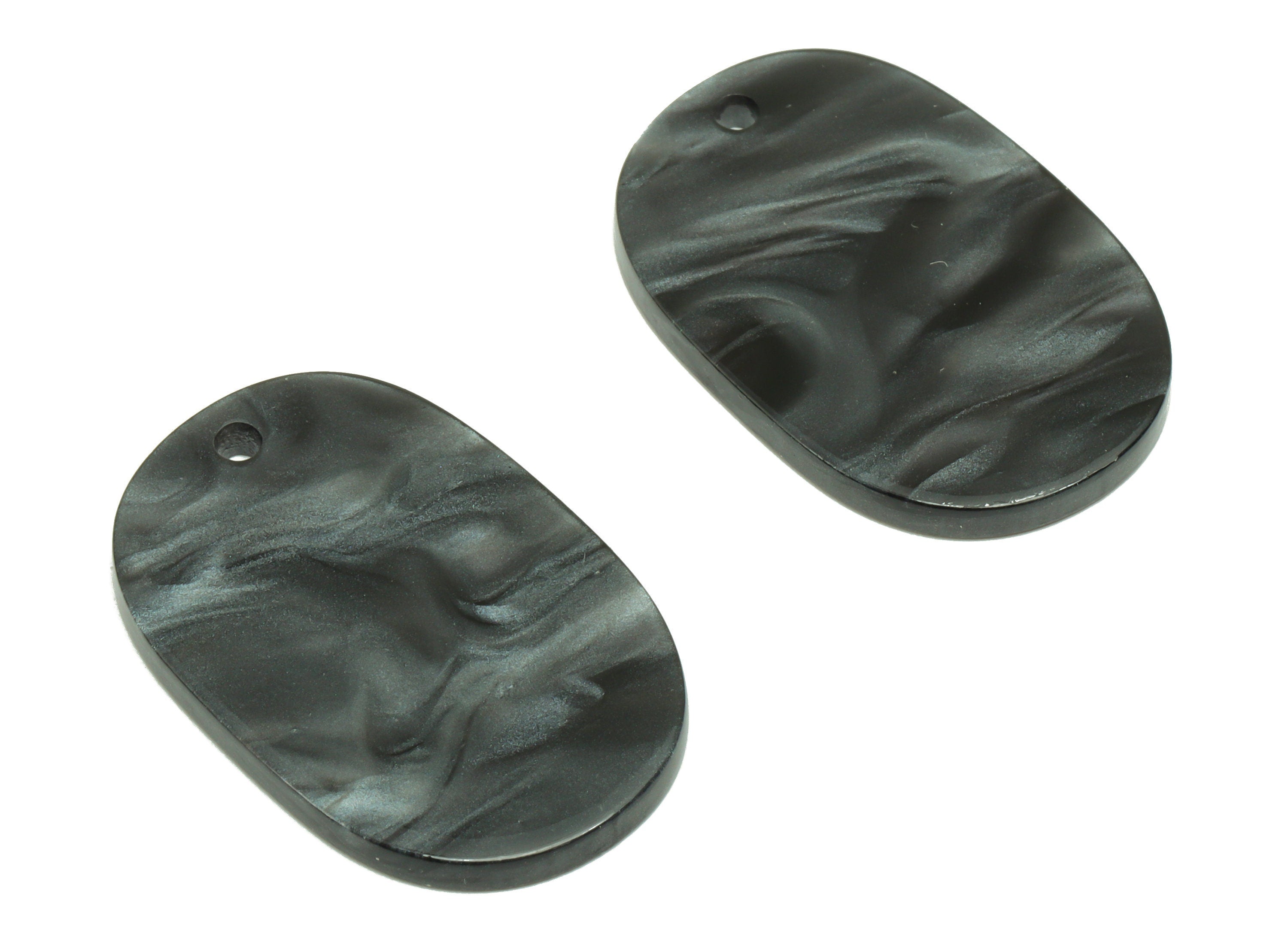 Acrylic Oval Earring Charms - Oval Gray Pendant - Earring Findings - Jewelry Supplies - Color Code: A897- 27.37x17.76 x 2.35mm- AC1158-A897 - DOMEDBAZAAR