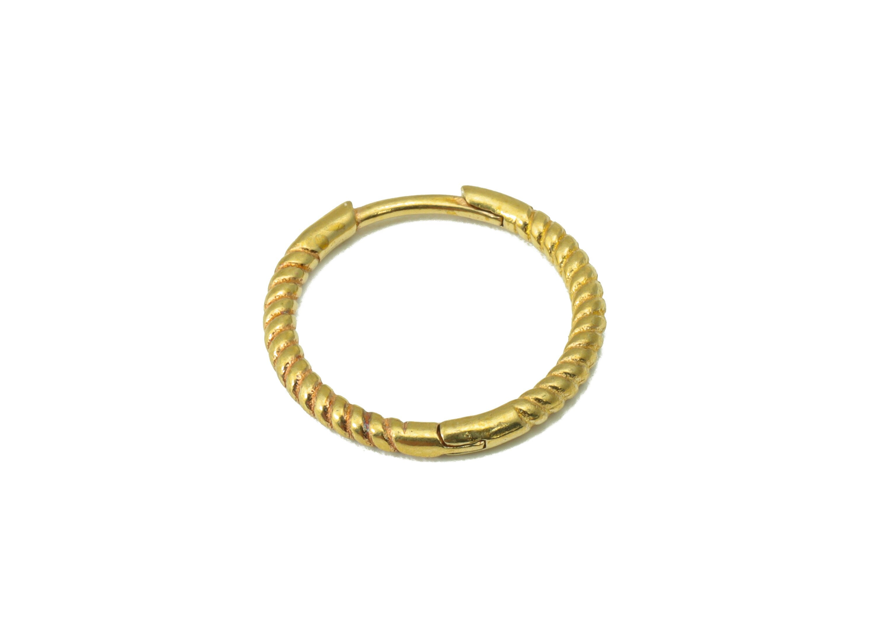 Brass Round Earring Clasp - Raw Brass Hoop Clasp - Brass Huggie Hoop Clasp - Brass Circle Clasp -Brass Twisted Wire Clasp -15x14x1mm- PP8559 - DOMEDBAZAAR
