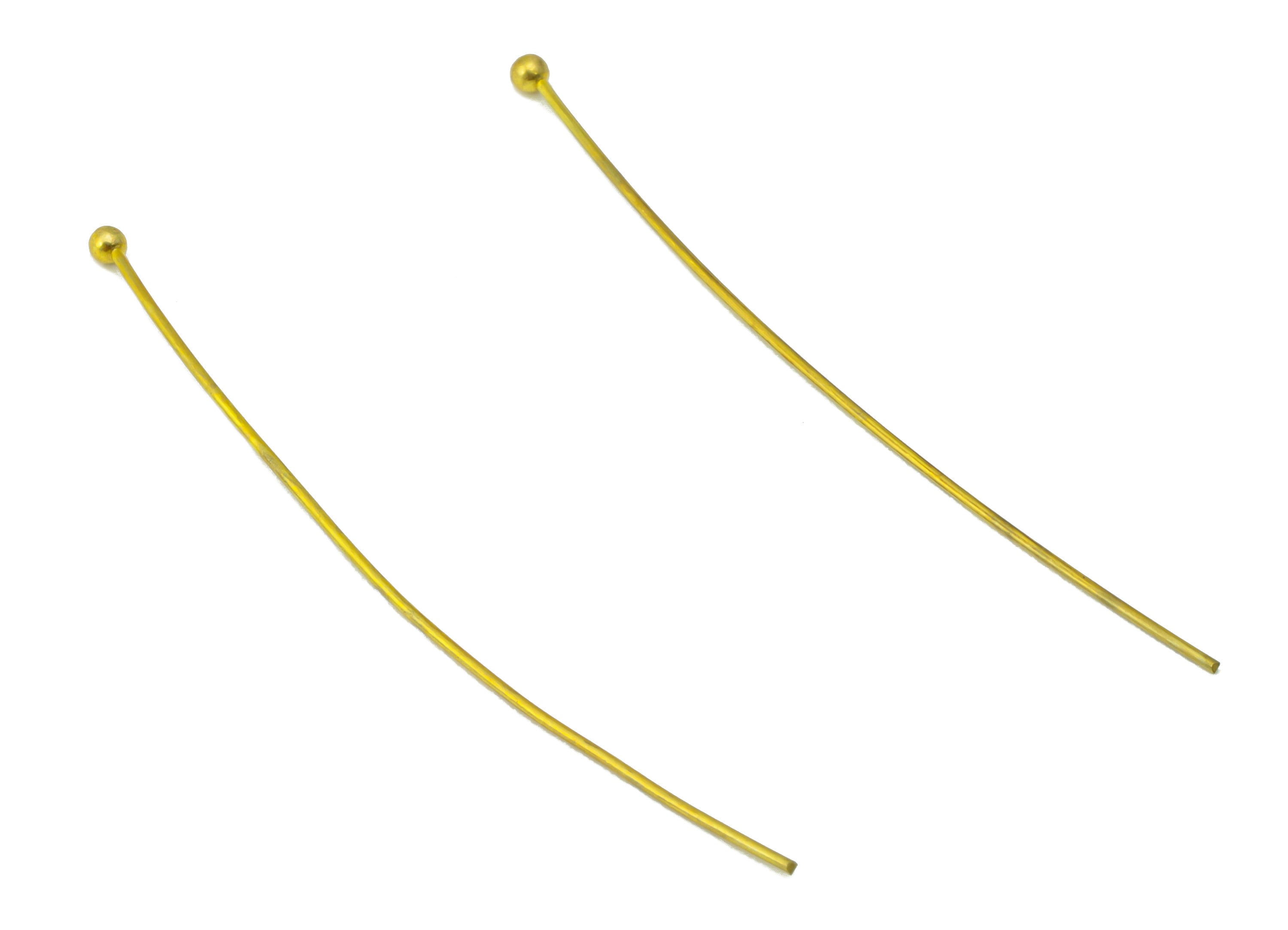 Brass Needle Ball Head Pin - Raw Brass Nail - Brass Slender Ball - Brass Spikes Wires- Raw Brass Pins - 40.23x1x1mm- PP8552-40 - DOMEDBAZAAR