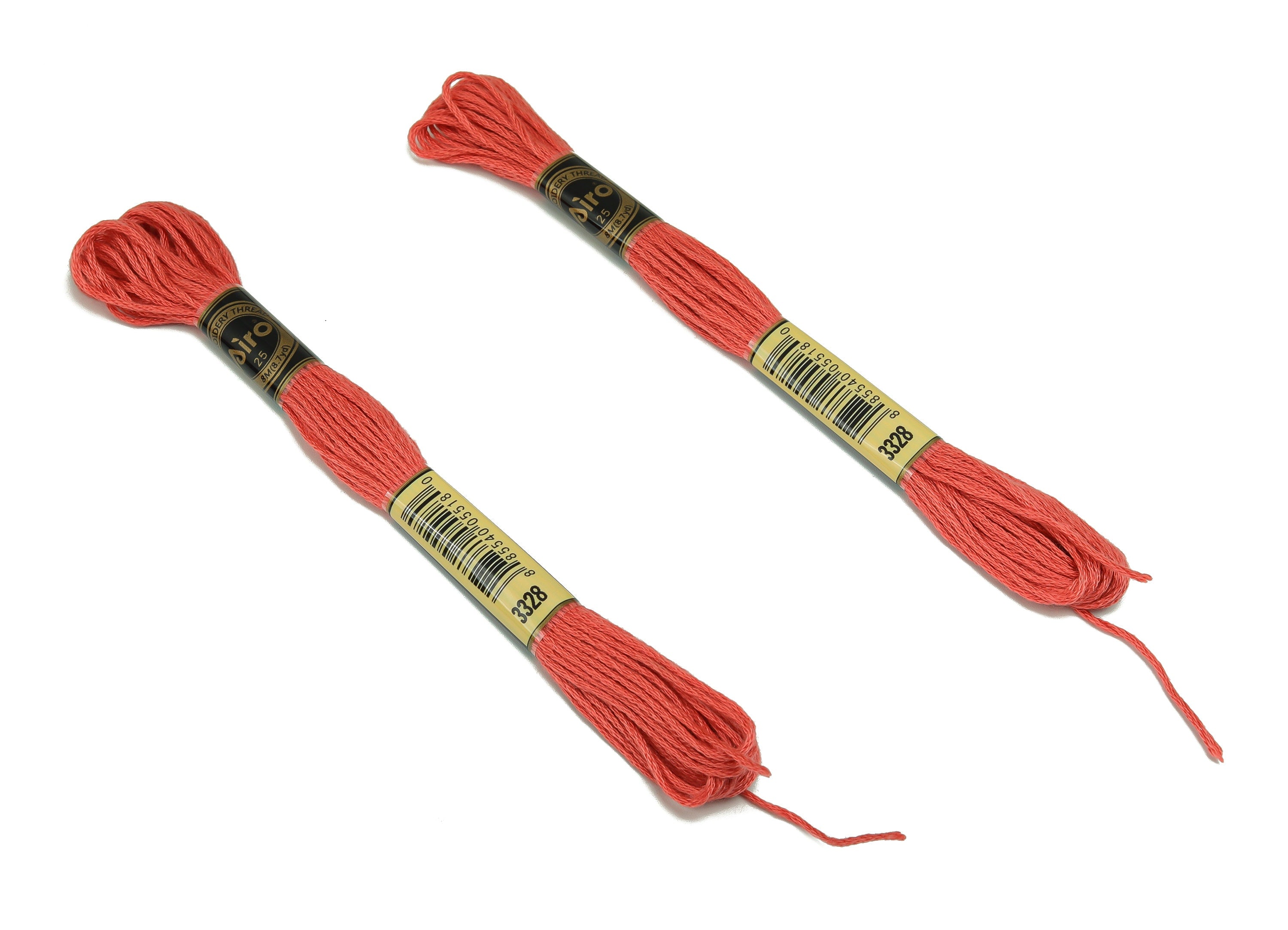 Embroidery Floss - 12 Skeins of 8 meters - Embroidery Thread - Cross Stitch Floss - Embroidery Accessories - HM1055-3328 - DOMEDBAZAAR