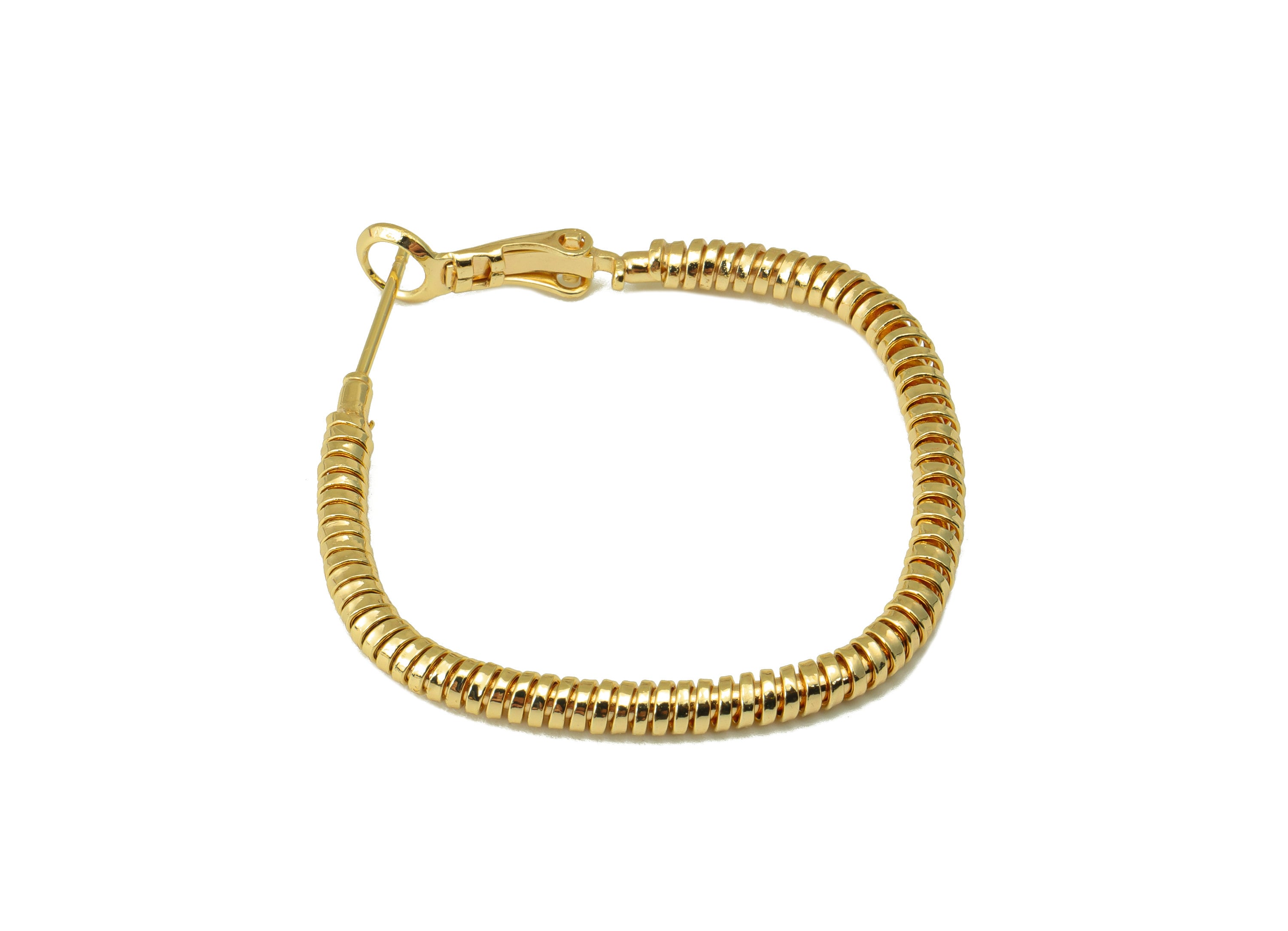 Brass Oval Square Earring Stud - Brass Textured Square Earring Post -Snake Chain Earring Hoop - 18k real gold-plated -42x38x3mm- RGP6592-35 - DOMEDBAZAAR