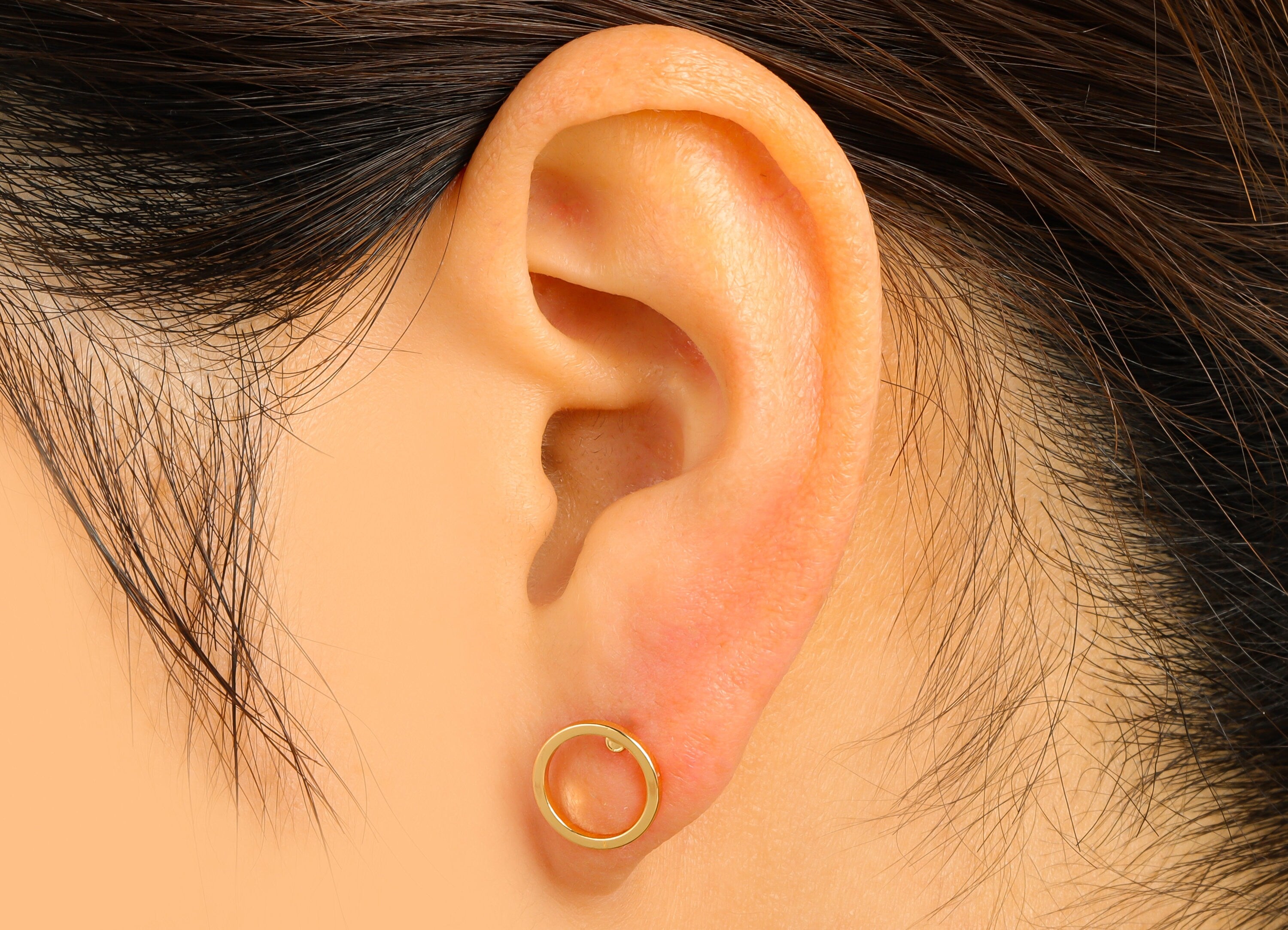 Brass Round Earring Stud - Brass Circle Earring Post - Mini Round Clasp - 18K Real Gold Plated - 10.06x 10.06 x 1.03mm- RGP6328 - DOMEDBAZAAR