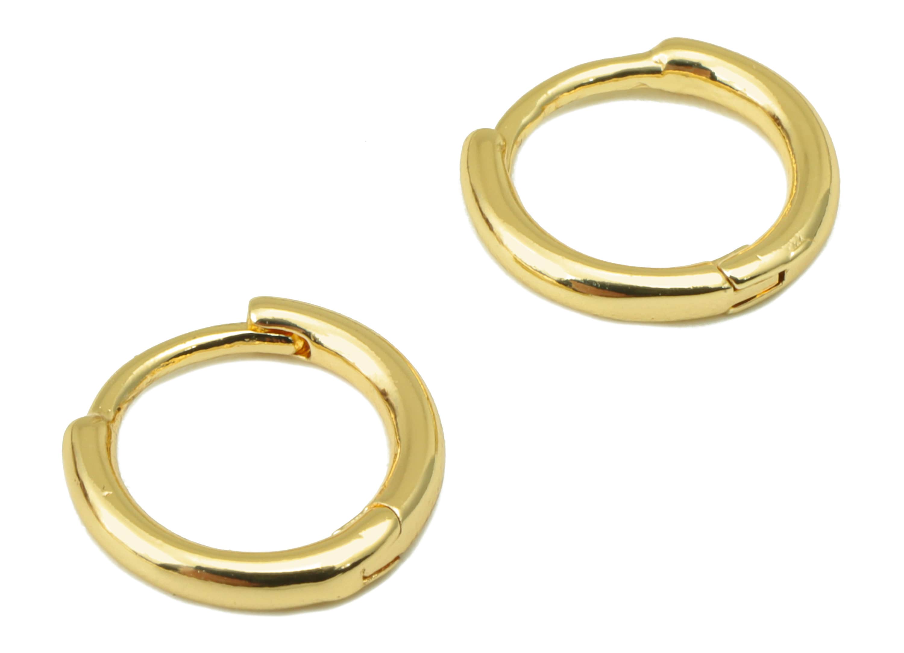 Brass Round Earring Clasp - Brass Circle Hoop Clasp - Brass Mini Ring Hoop Clasp - 18K Real Gold Plated - 10.75x 10.16x 1.65mm- RGP6604 - DOMEDBAZAAR