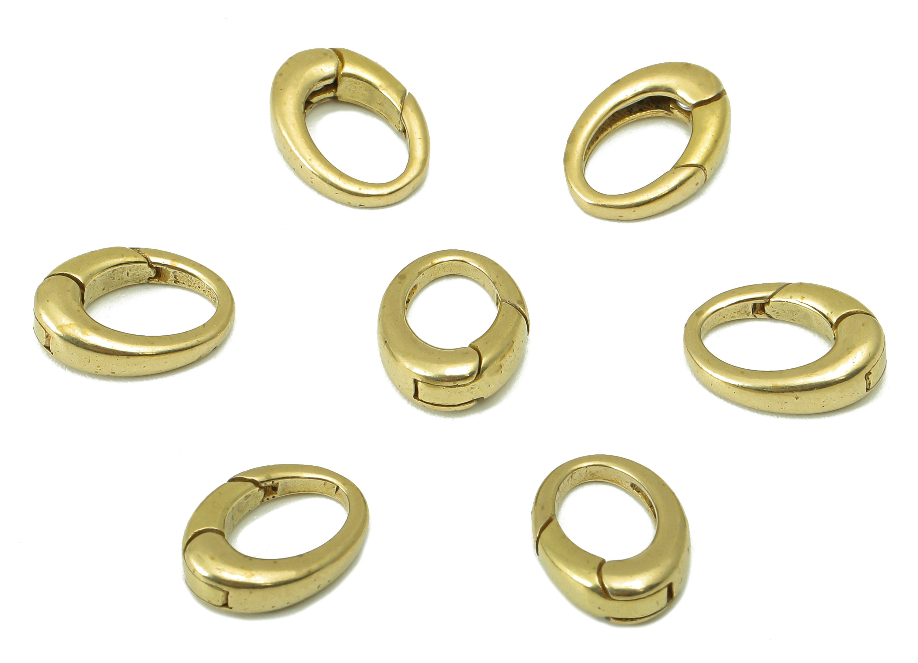 Gold Parrot Brass Oval Clasp - Raw Brass Round Hoop Clasp - Brass Hoop Clasp -Gold Parrot Clasp - For Necklace -11.75x8.53x 2.02mm - PP8336 - DOMEDBAZAAR