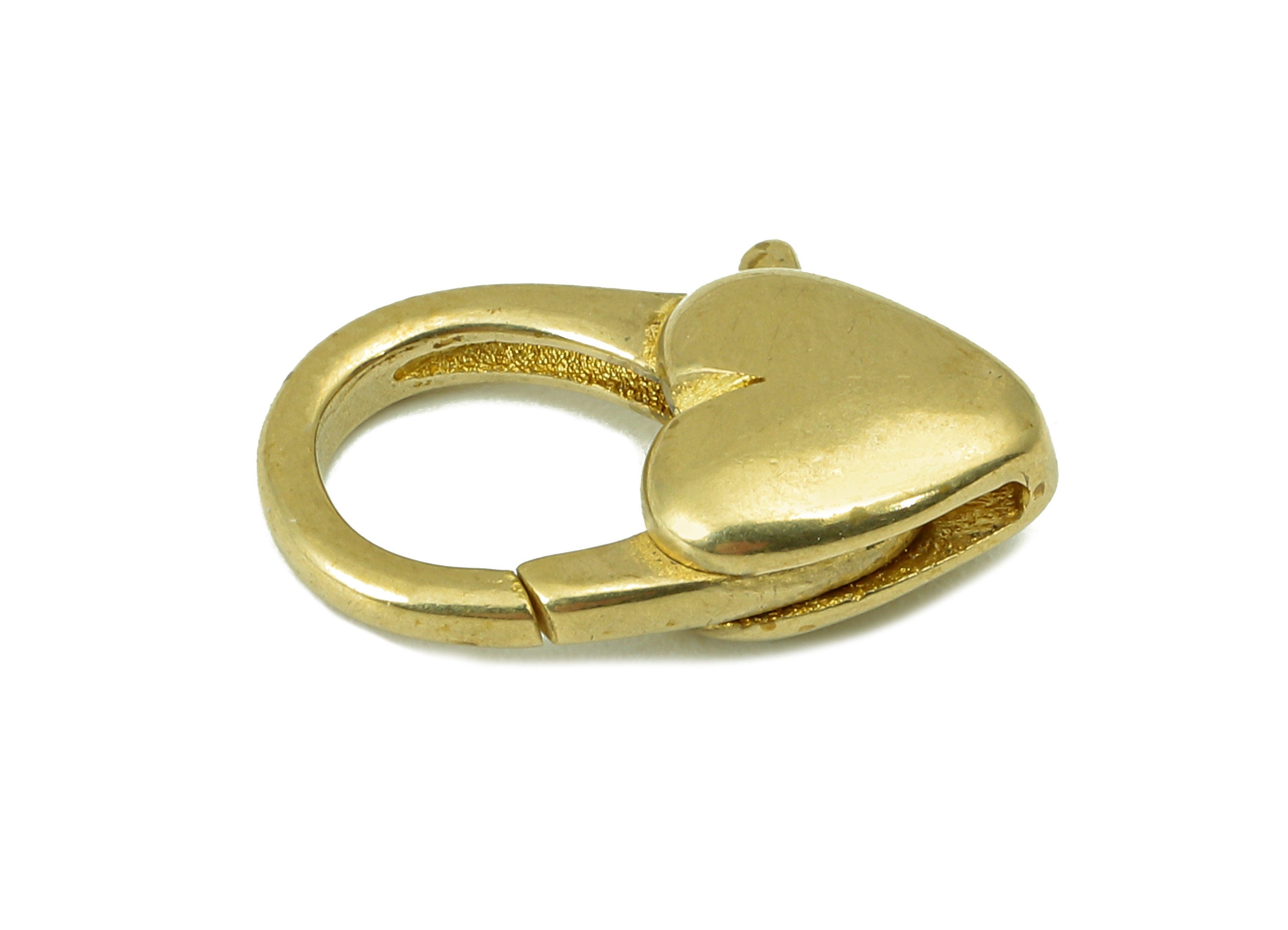 Brass Heart Lobster Clasp - Raw Brass Heart Parrot Clasps - Parrot Clasp- Jewelry Supplies - For Necklace -17.13x10x 4.91mm - PP8340 - DOMEDBAZAAR