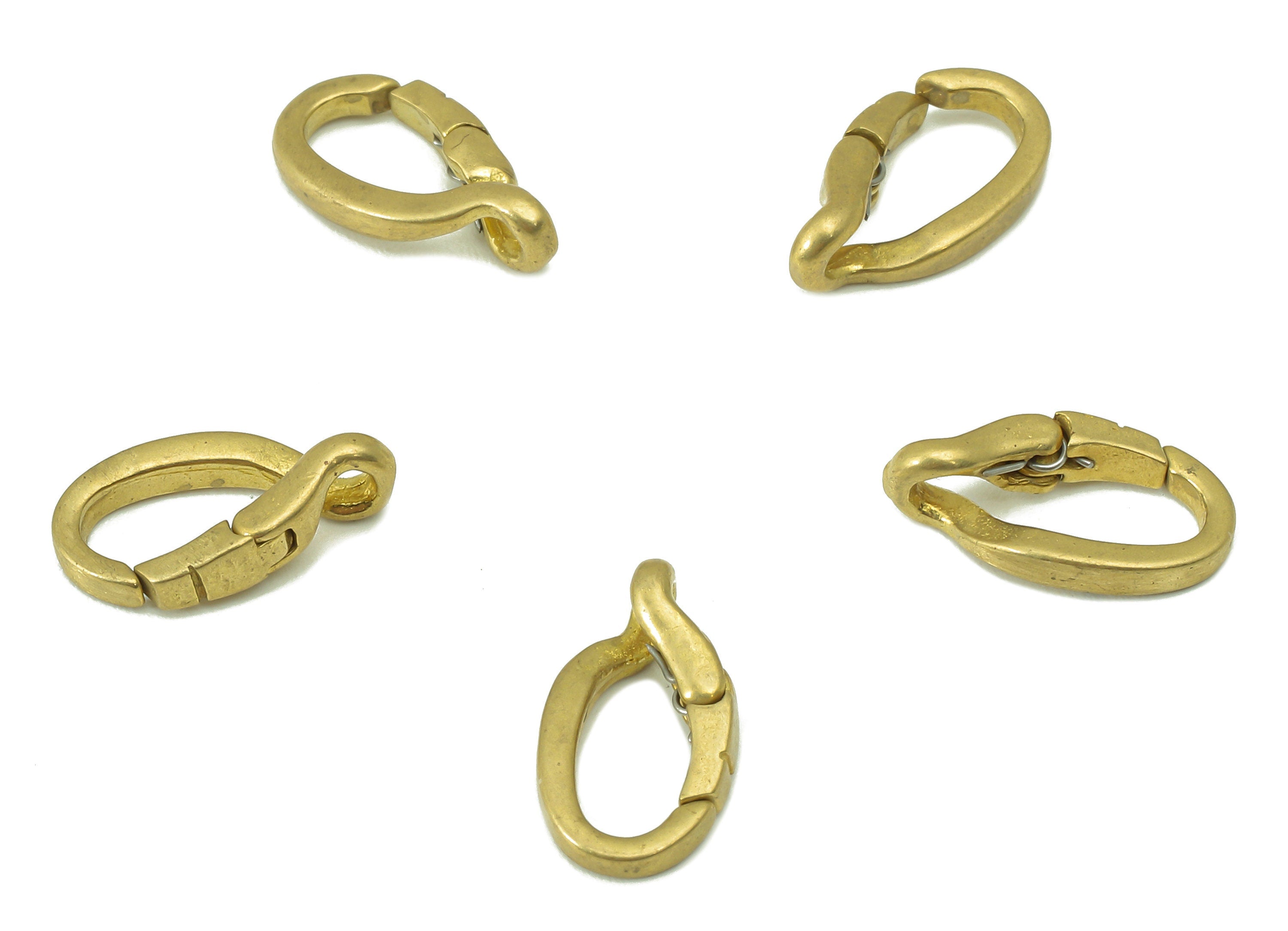Brass Irregular Lobster Claw Clasps - Raw Brass Mini Parrot Clasp -Swivel Clasp - For Bracelet - For Necklace - 12.98x7.09x 2.58mm- PP8335 - DOMEDBAZAAR