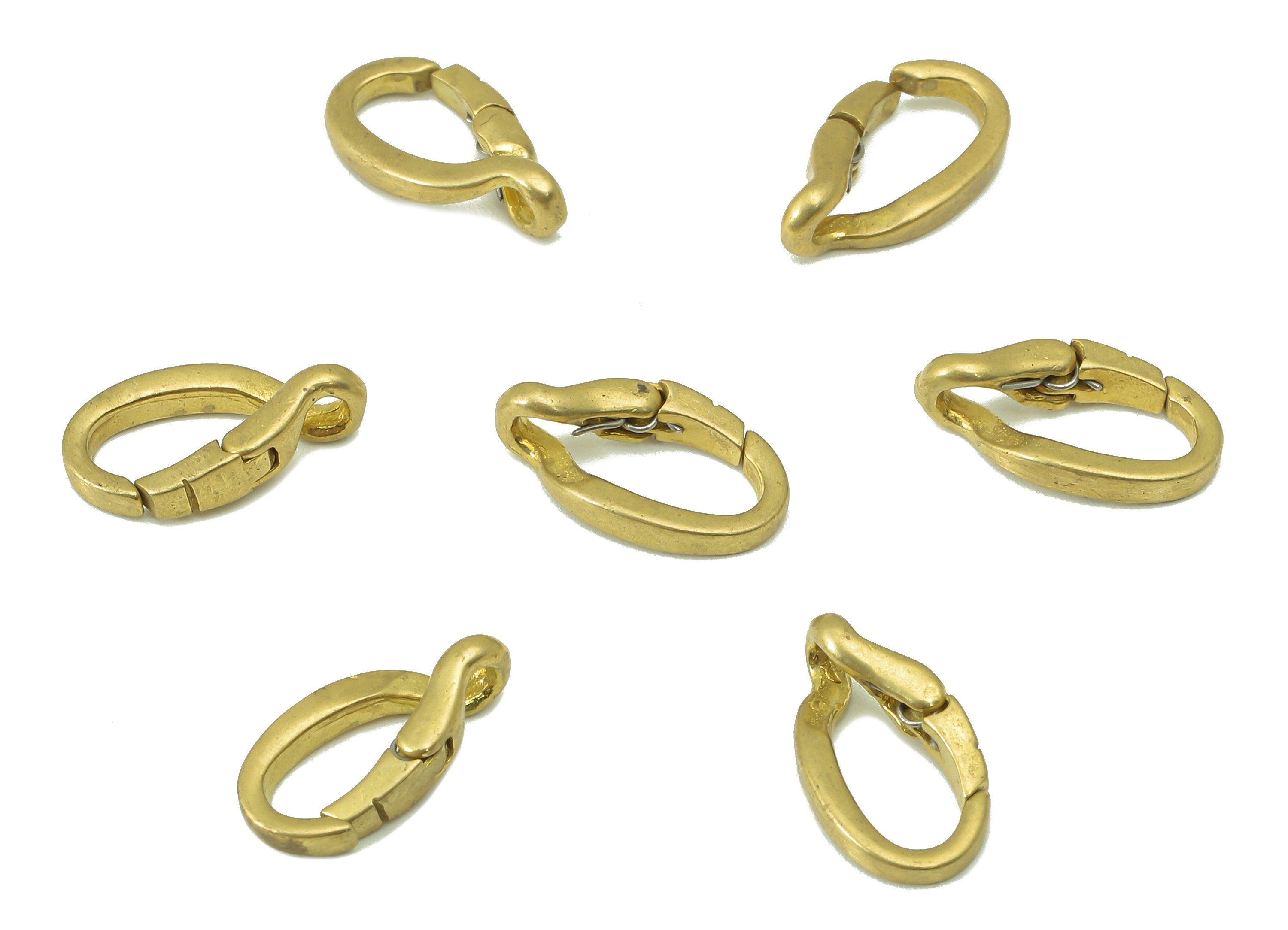 Brass Irregular Lobster Claw Clasps - Raw Brass Mini Parrot Clasp -Swivel Clasp - For Bracelet - For Necklace - 12.98x7.09x 2.58mm- PP8335 - DOMEDBAZAAR