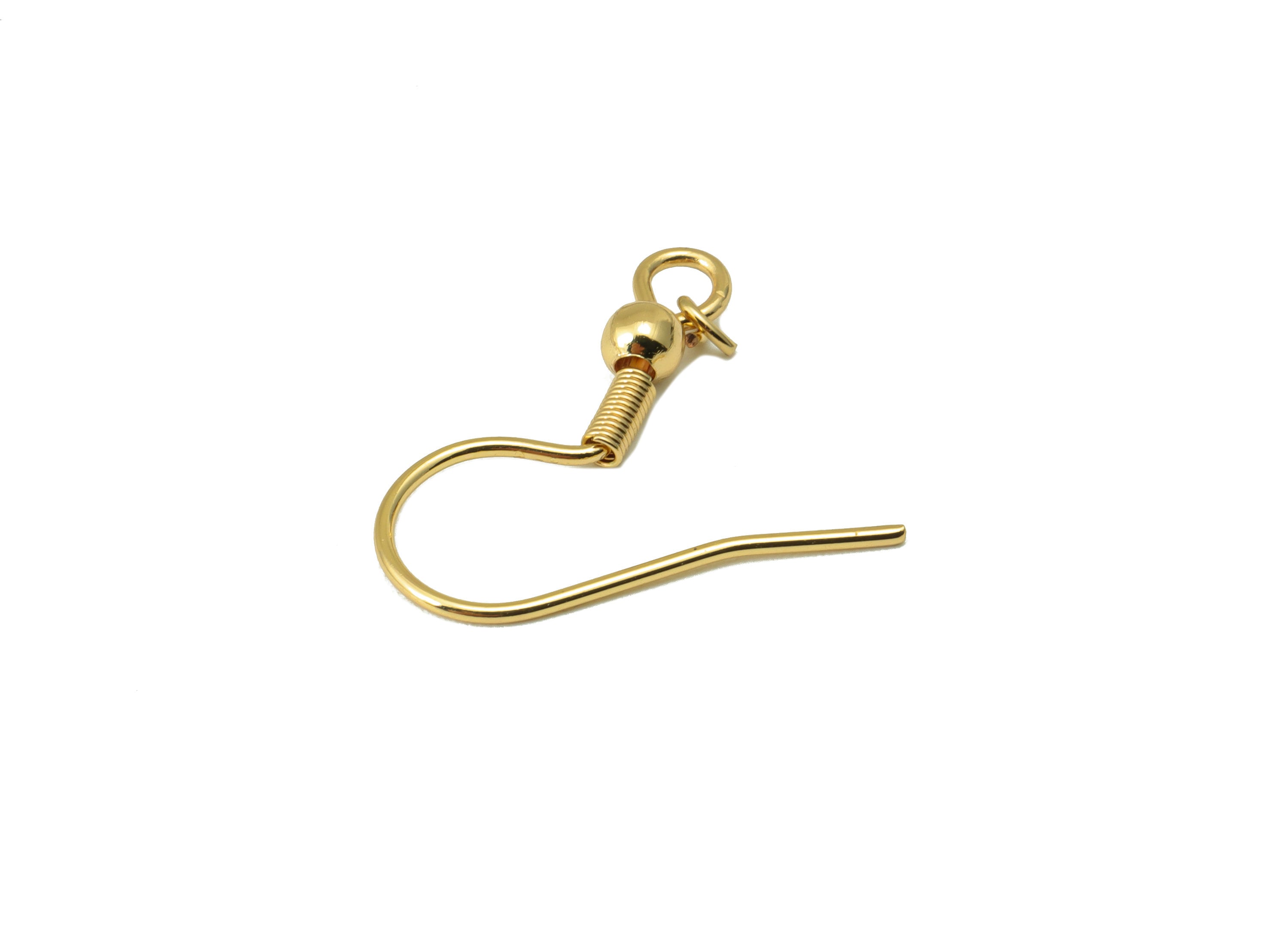 Brass Earring Hooks - Brass Earring Wires - Earring Findings - Jewelry Supplies - 18K Real Gold Plated - 19.43 x 17.42x 1.53mm-RGP6480 - DOMEDBAZAAR