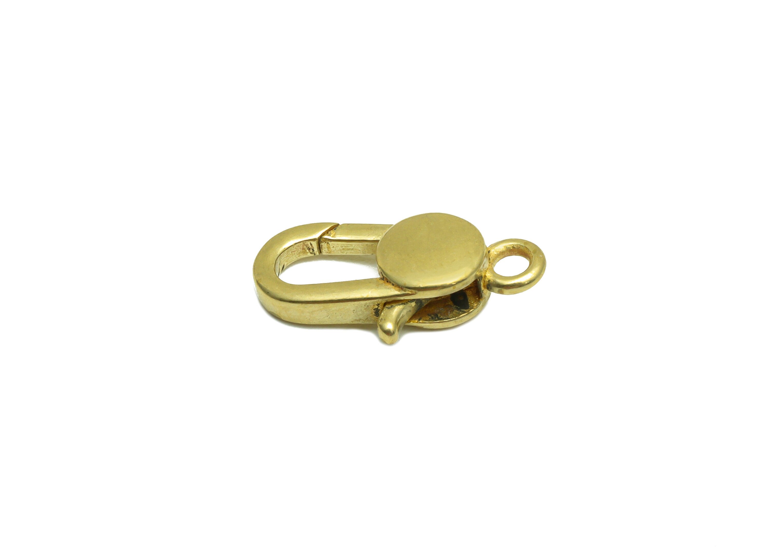 Brass Round Lobster Clasp - Raw Brass Circle Parrot Clasps - Parrot Clasp- Jewelry Supplies - For Necklace -16.7x8.37x3.87mm - PP8345 - DOMEDBAZAAR