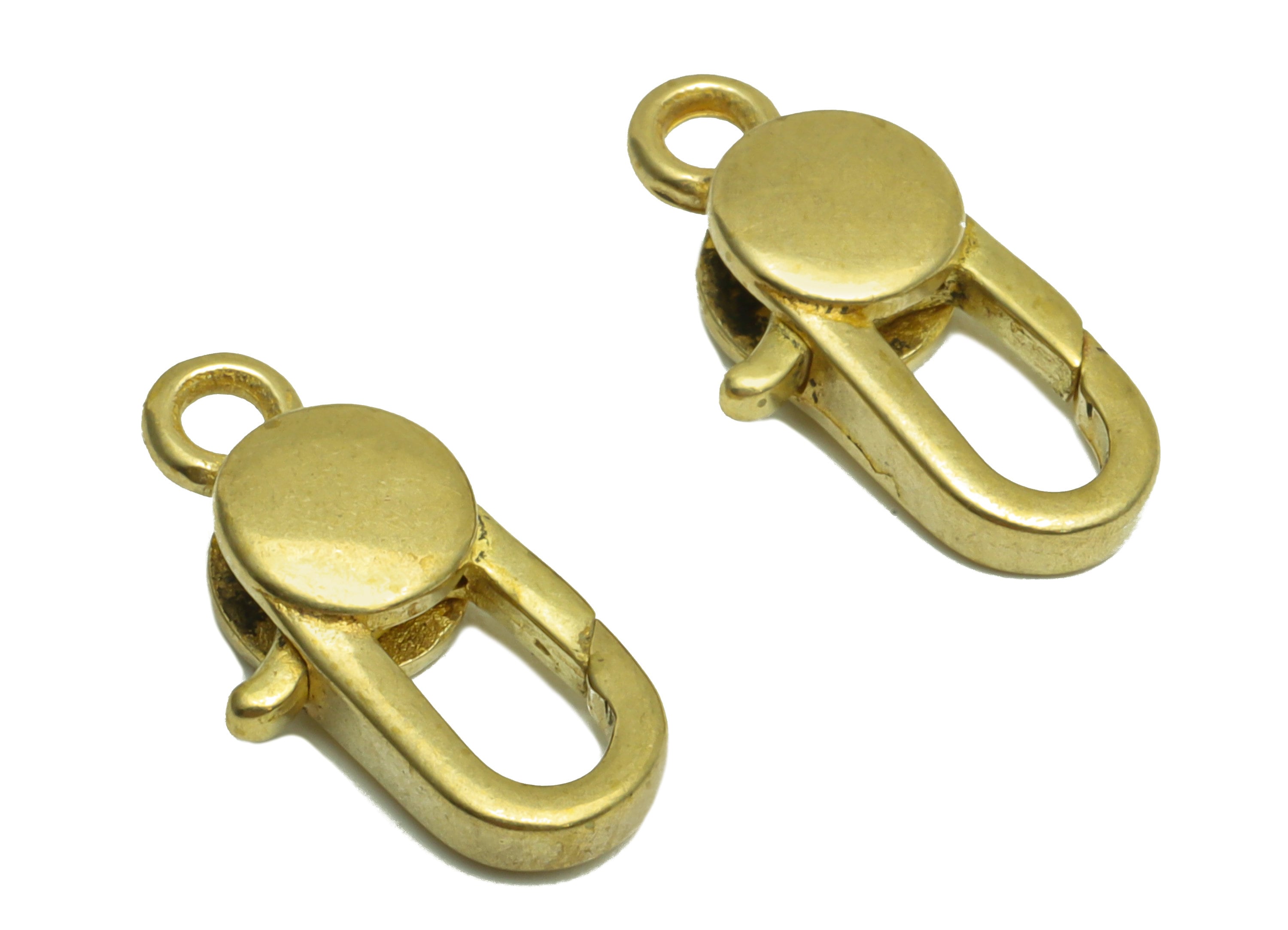 Brass Round Lobster Clasp - Raw Brass Circle Parrot Clasps - Parrot Clasp- Jewelry Supplies - For Necklace -16.7x8.37x3.87mm - PP8345 - DOMEDBAZAAR