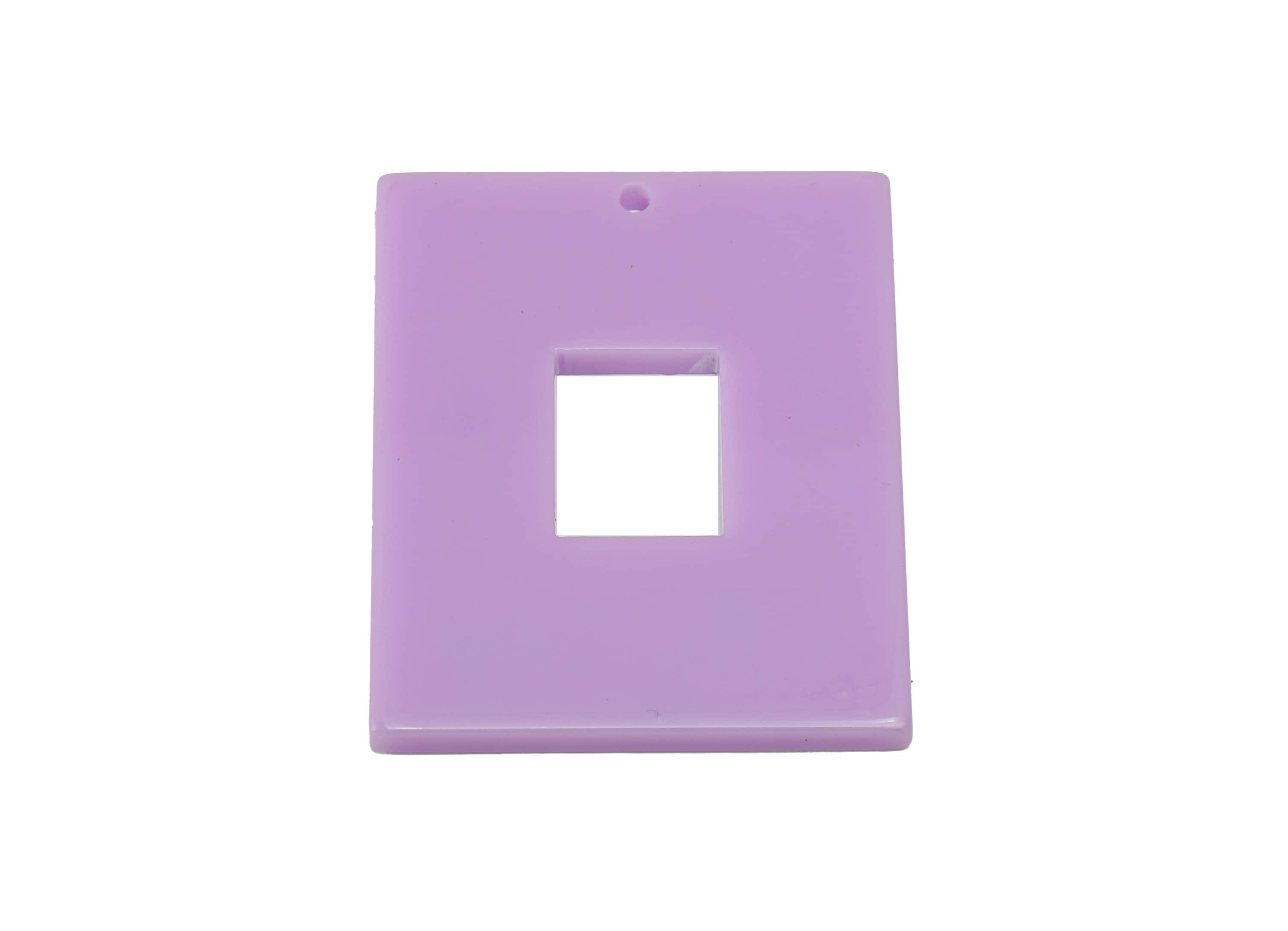 Acetate Rectangle Earring Charms - Acetate Purple Pendant Findings - Jewelry Supplies - Color Code: A914 - 39.86x31.8x2.8mm - AC2379-A914 - DOMEDBAZAAR