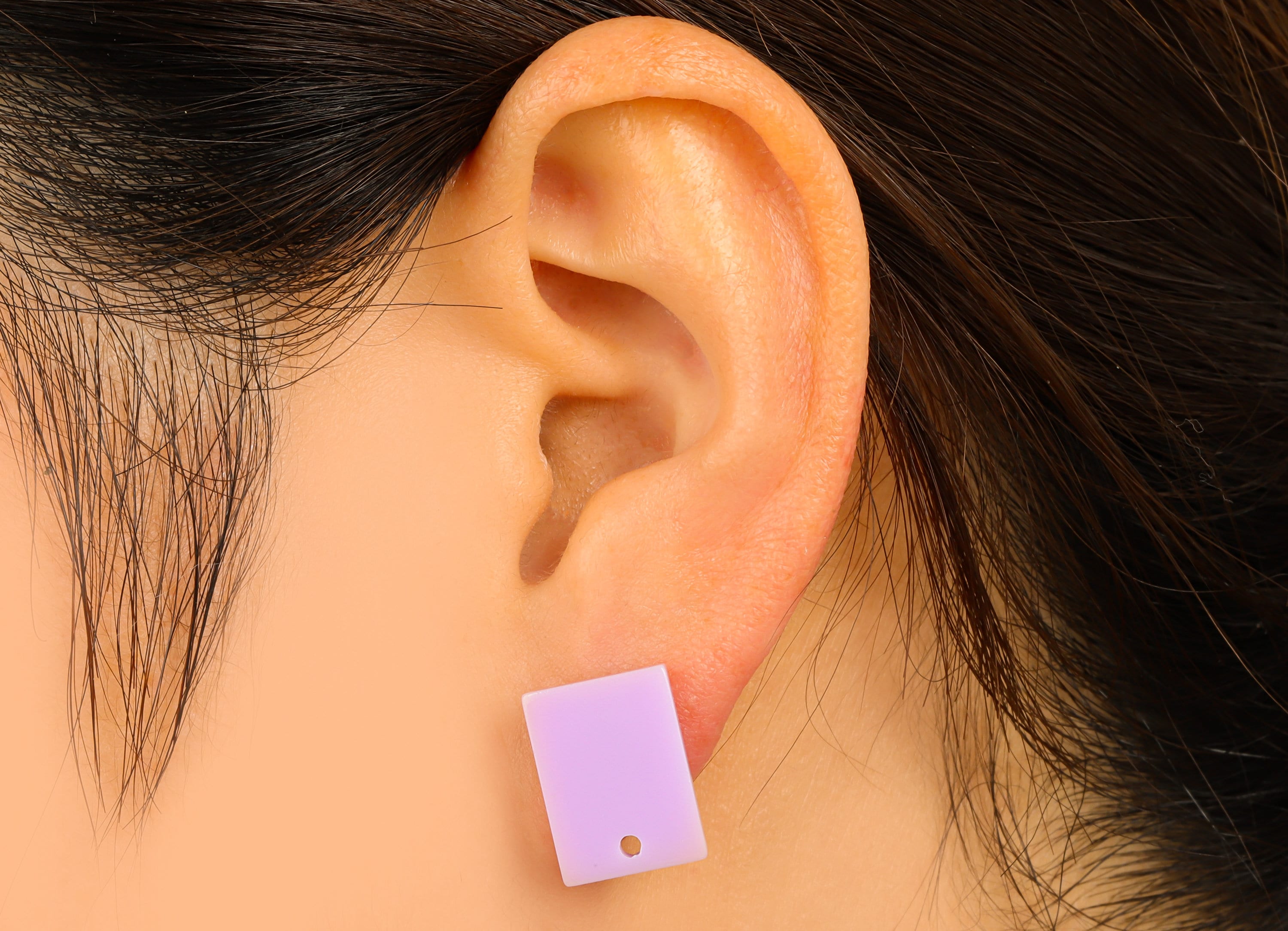 Acrylic Rectangle Earring Stud - Purple Earring Post - Surgical Stud - Jewelry Supplies - Color Code: A914- 15.66x11.8x3mm - AC1663-A914 - DOMEDBAZAAR