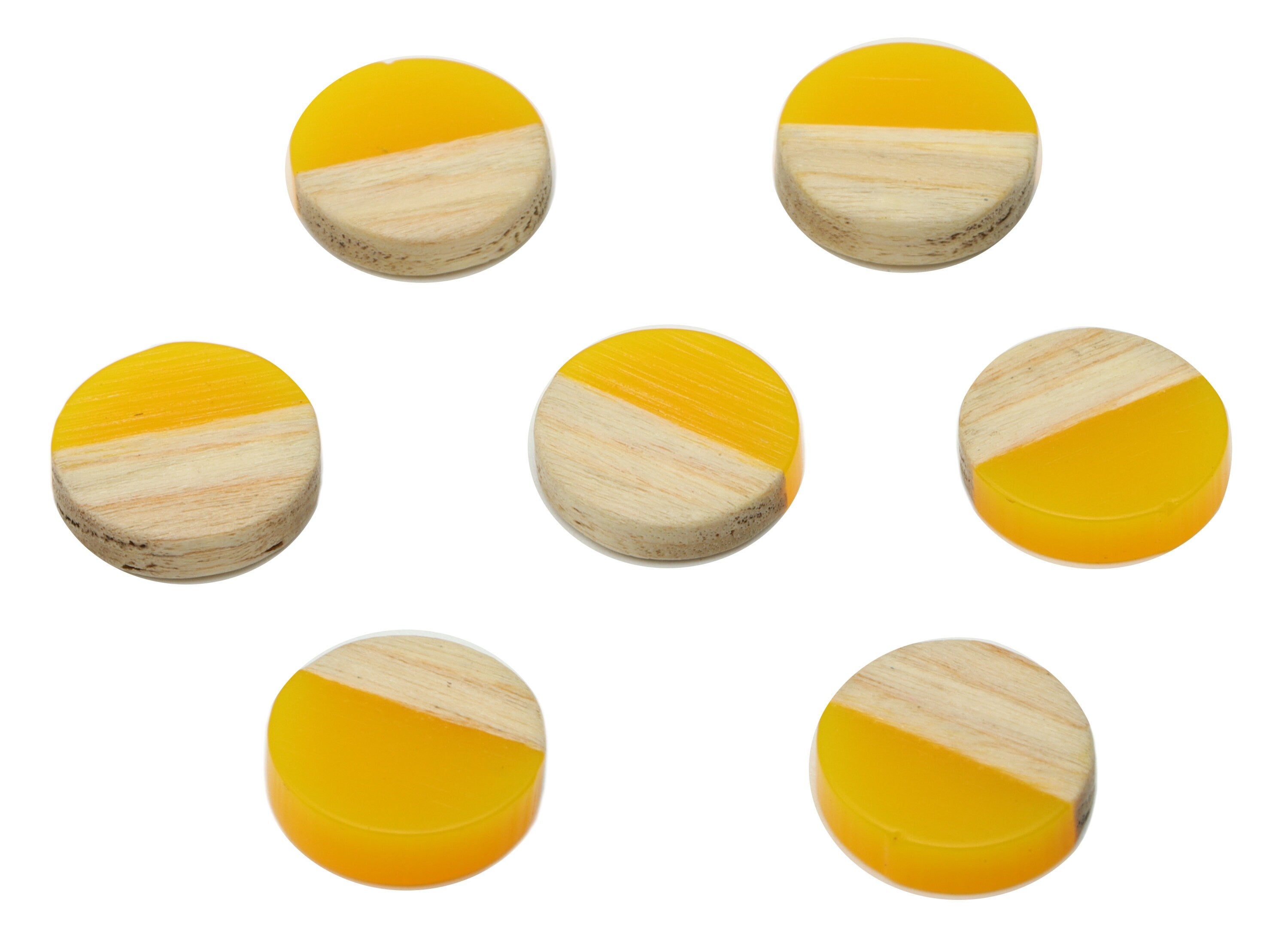Redwood Resin Round Earring Charm - Redwood Light Yellow Resin Circle Charm - Redwood Resin Charm - 12.17x 12.13x 2.75mm - BB1312A - DOMEDBAZAAR