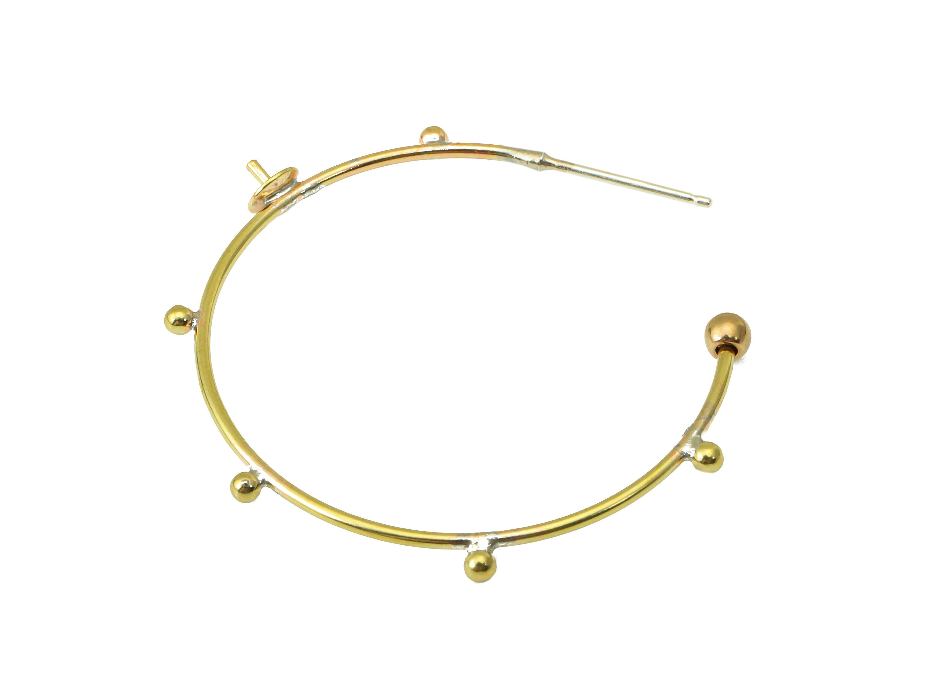 Brass Open Earring Hoop - Raw Brass Earring Hoop For Beads For pearls - Brass C Hoop Earring  - Jewelry Supplies- 35.06x35.78x1.87mm-PP8424 - DOMEDBAZAAR