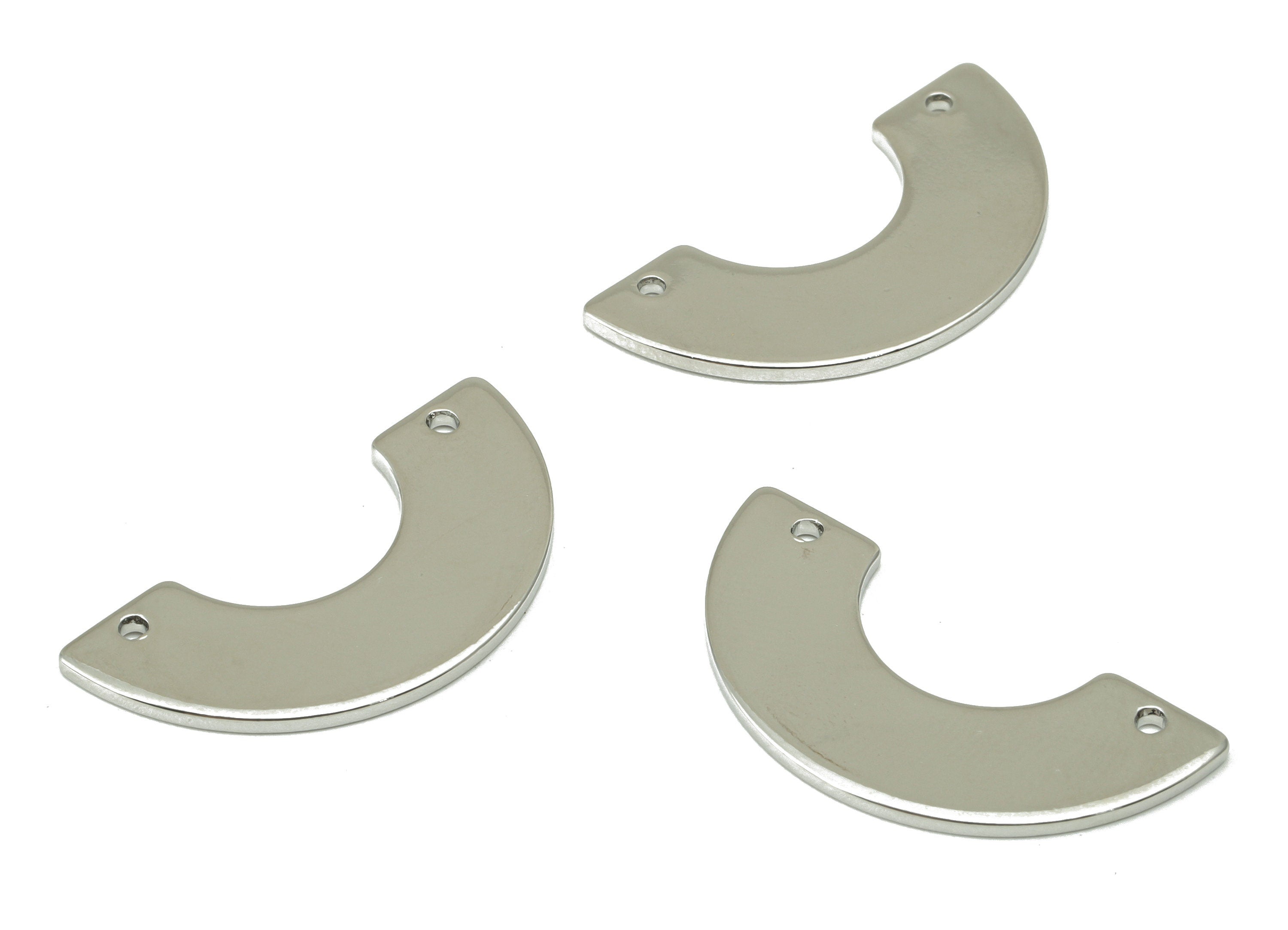 Brass Earring Connector - Semi Circle Earring Connector - Bridge Necklace Connector-18K Real White Gold Plating - 30x13x 1mm - RGP6692S - DOMEDBAZAAR