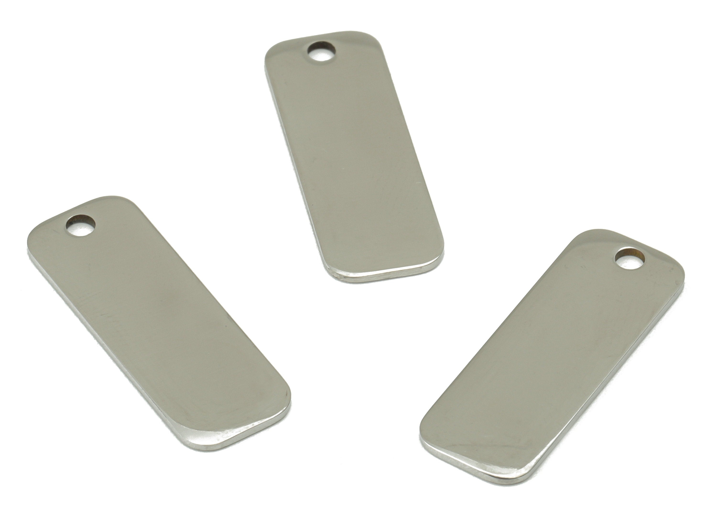 Stainless Steel Oval Rectangle Earring Charm - Rectangle Pendant - 201 Stainless Steel- Stamping Blank- For Necklace -25.12x9.08x1mm- SS1460 - DOMEDBAZAAR