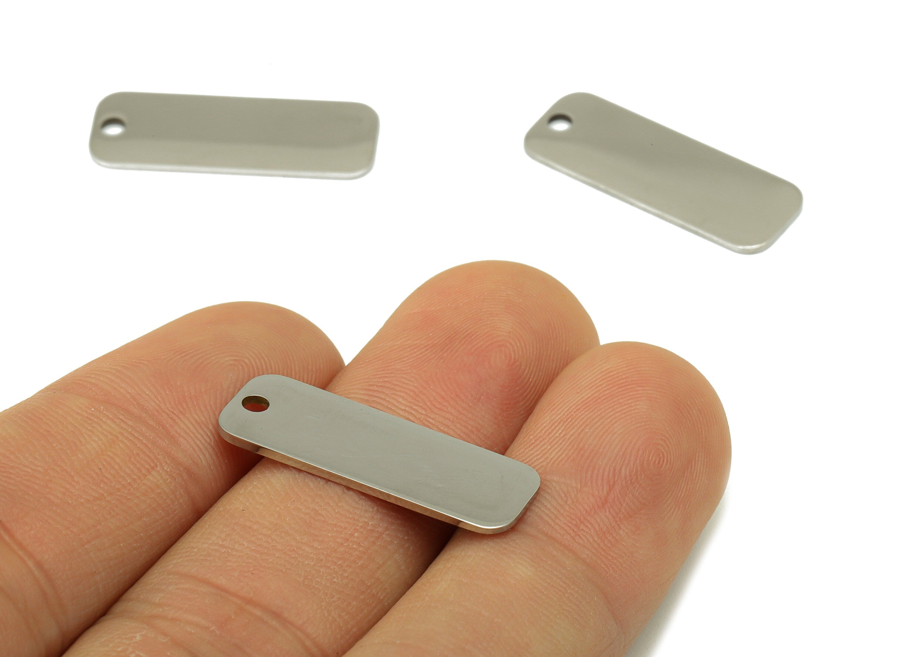 Stainless Steel Oval Rectangle Earring Charm - Rectangle Pendant - 201 Stainless Steel- Stamping Blank- For Necklace -25.12x9.08x1mm- SS1460 - DOMEDBAZAAR