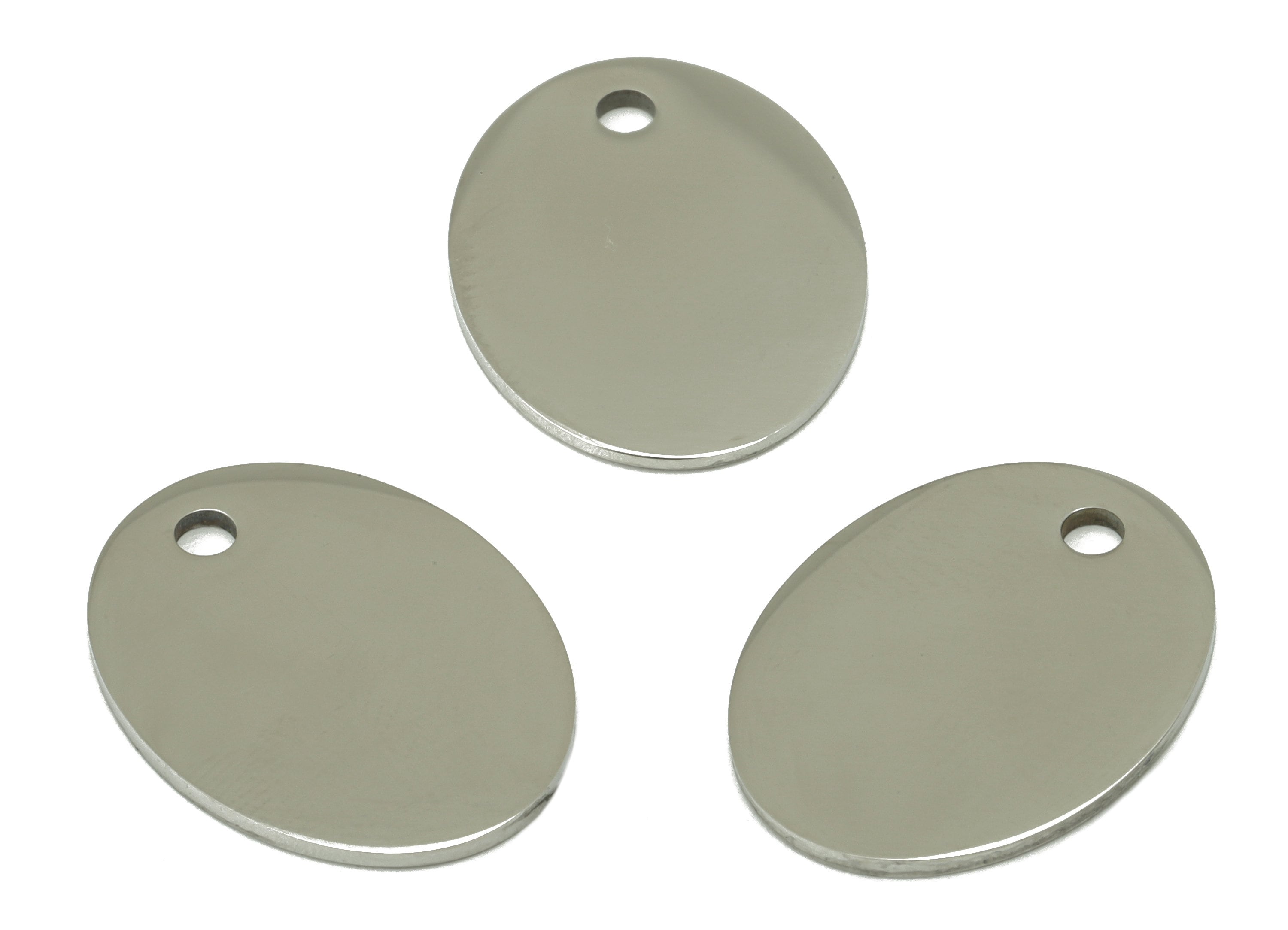 Stainless Steel Ellipse Earring Charm - Steel Oval Pendant - Oval Earring Charm - Stamping Blank - For Necklace -20x15x0.95mm- SS1462 - DOMEDBAZAAR