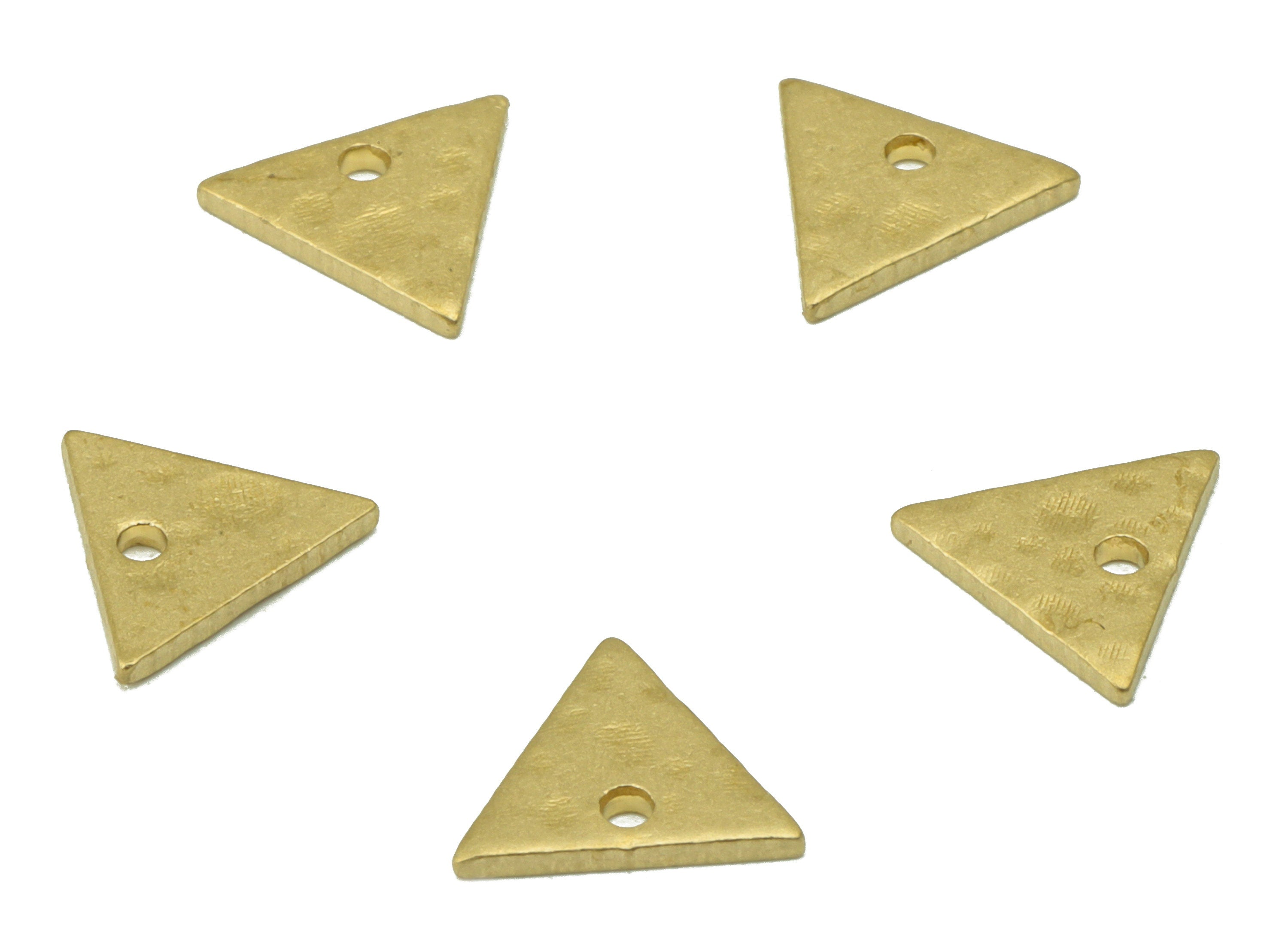 Brass Hammered Triangle Charms -  Raw Brass Mini Hammered Triangle Charms - Earring Findings - Jewelry Supplies - 7.72x7.64x0.98mm - PP8609 - DOMEDBAZAAR