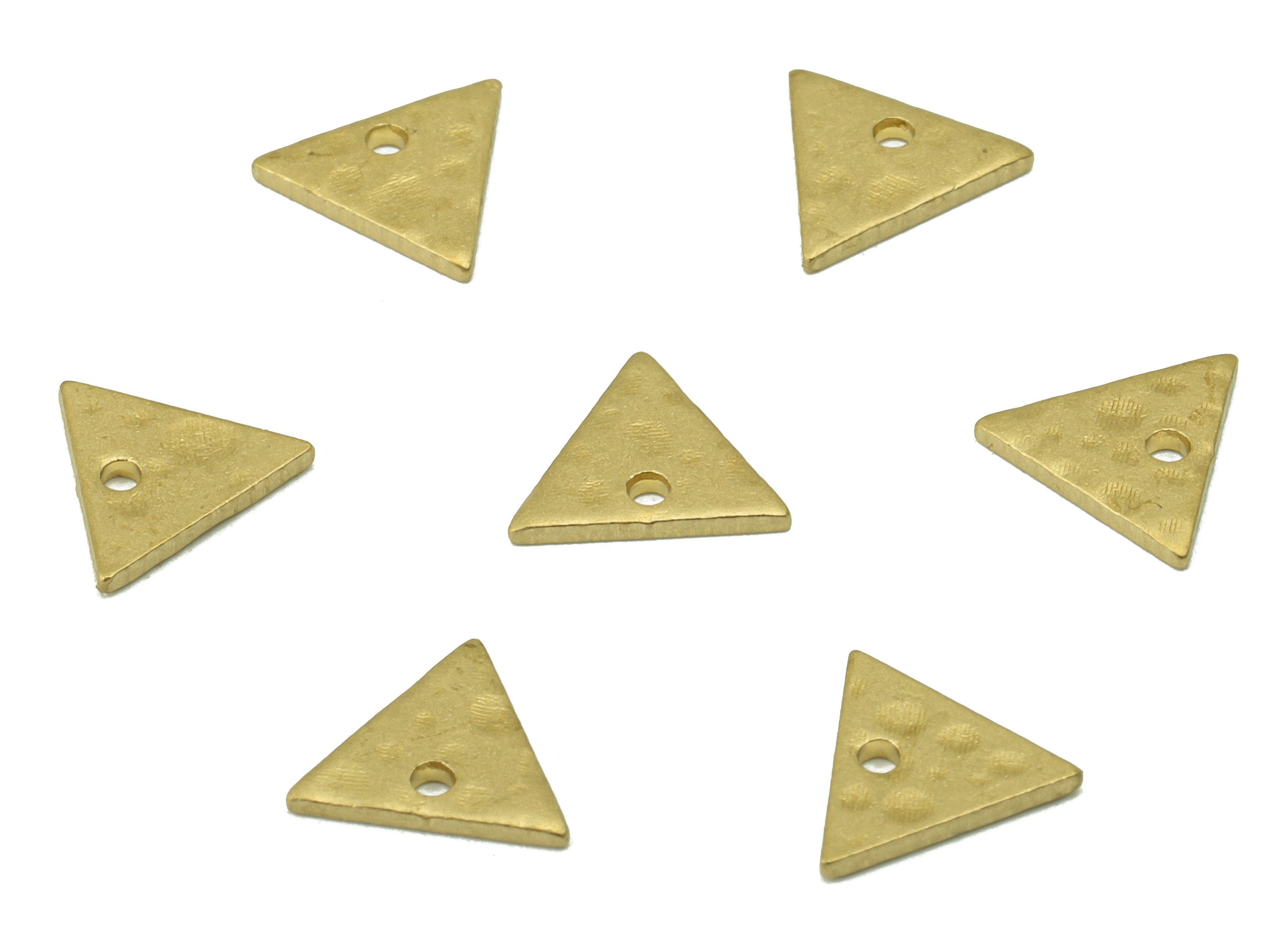 Brass Hammered Triangle Charms -  Raw Brass Mini Hammered Triangle Charms - Earring Findings - Jewelry Supplies - 7.72x7.64x0.98mm - PP8609 - DOMEDBAZAAR