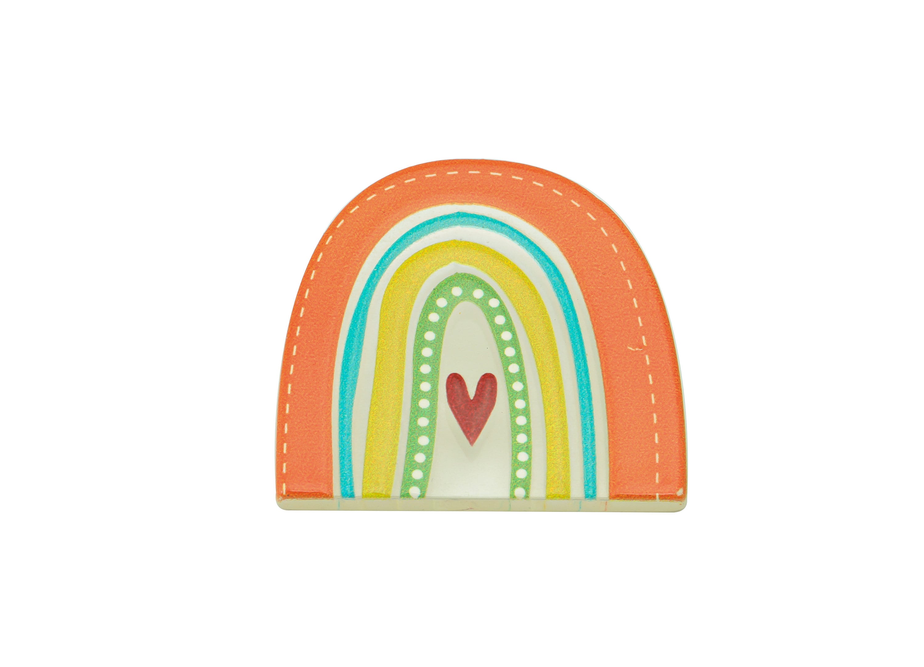 Domed Heart Acrylic Earring Stud - Acrylic Rainbow Earring Post - Red Heart Earring Post - Jewelry Making Supplies -35.55x36x2.77mm- AC2590J - DOMEDBAZAAR