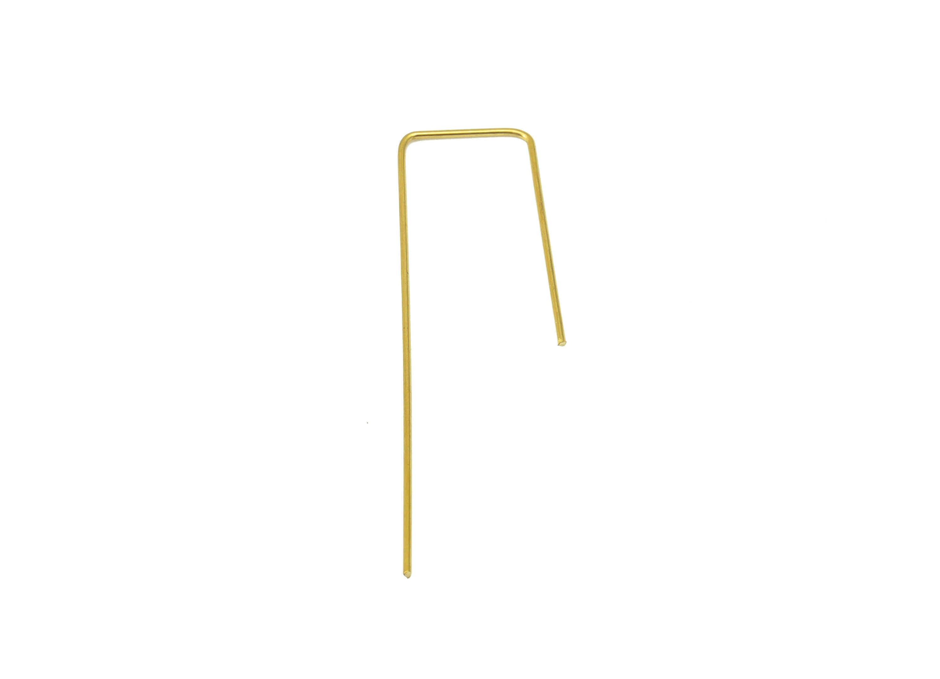 Brass Earring Wire Post - Brass Earring Wire Stud - Brass Wire Ear Hook - Raw Brass Geometric Earring Wires - 41.91x38x1mm- PP8567 - DOMEDBAZAAR