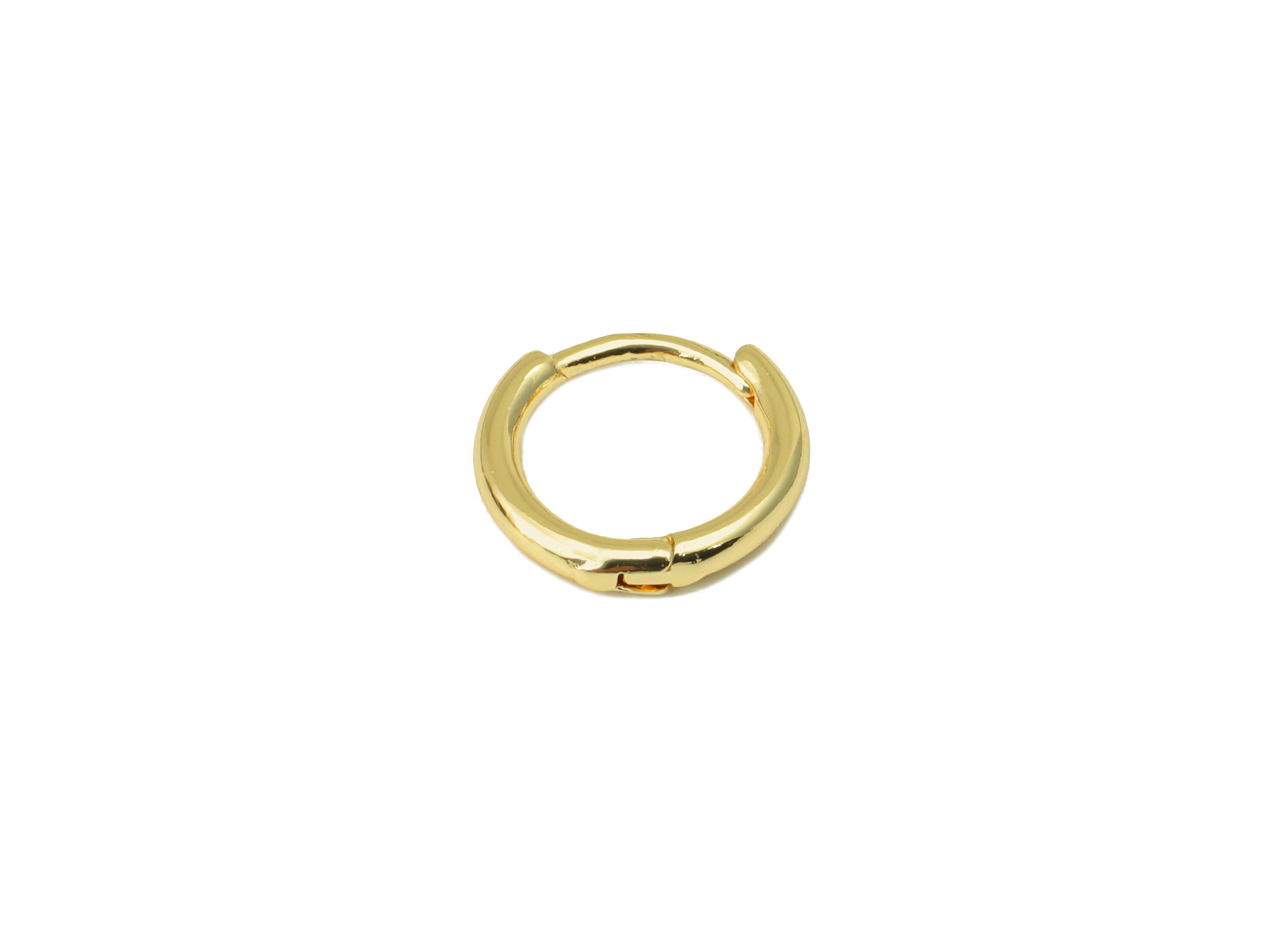 Brass Round Earring Clasp - Brass Circle Hoop Clasp - Brass Mini Ring Hoop Clasp - 18K Real Gold Plated - 10.75x 10.16x 1.65mm- RGP6604 - DOMEDBAZAAR