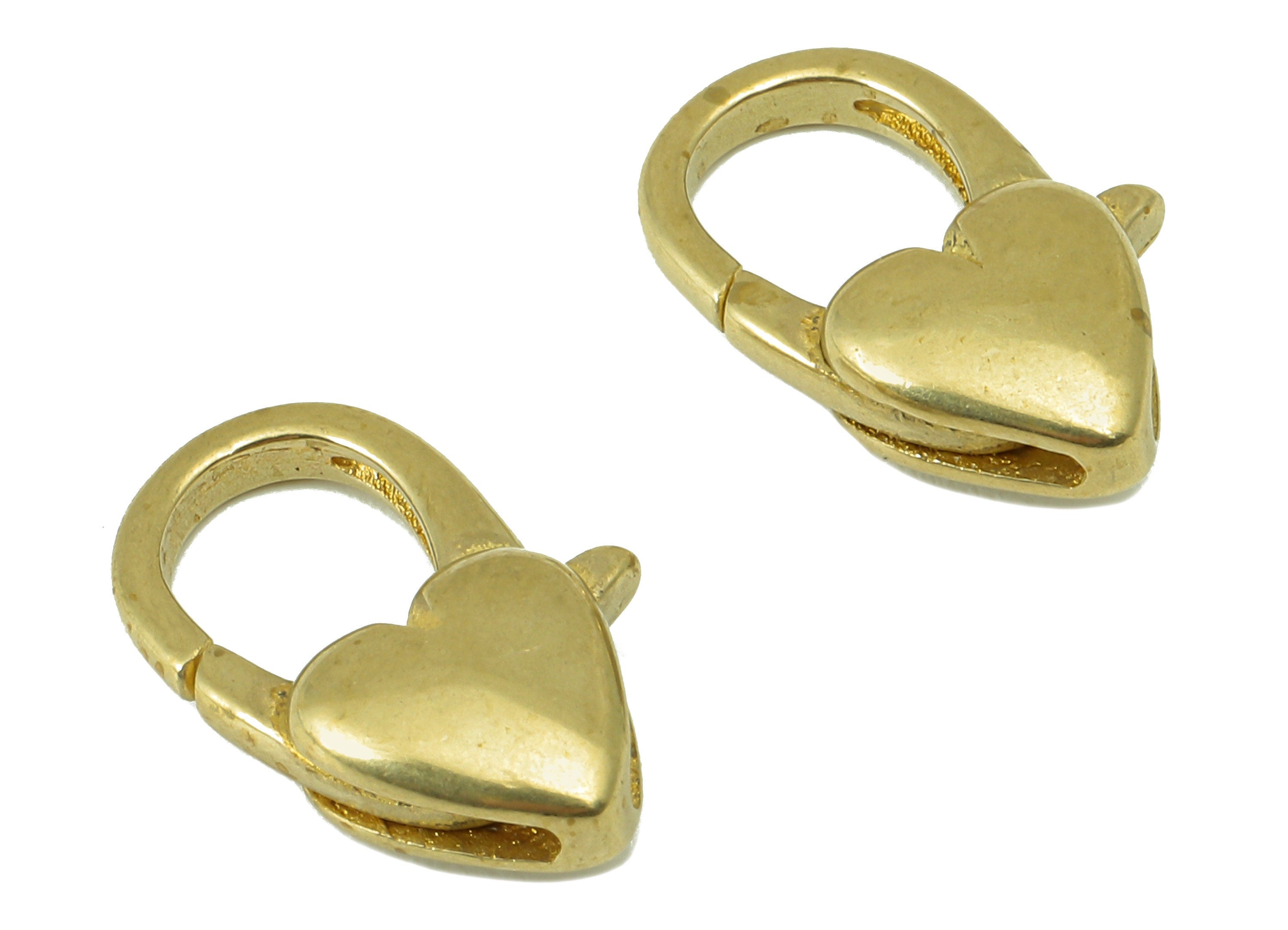 Brass Heart Lobster Clasp - Raw Brass Heart Parrot Clasps - Parrot Clasp- Jewelry Supplies - For Necklace -17.13x10x 4.91mm - PP8340 - DOMEDBAZAAR