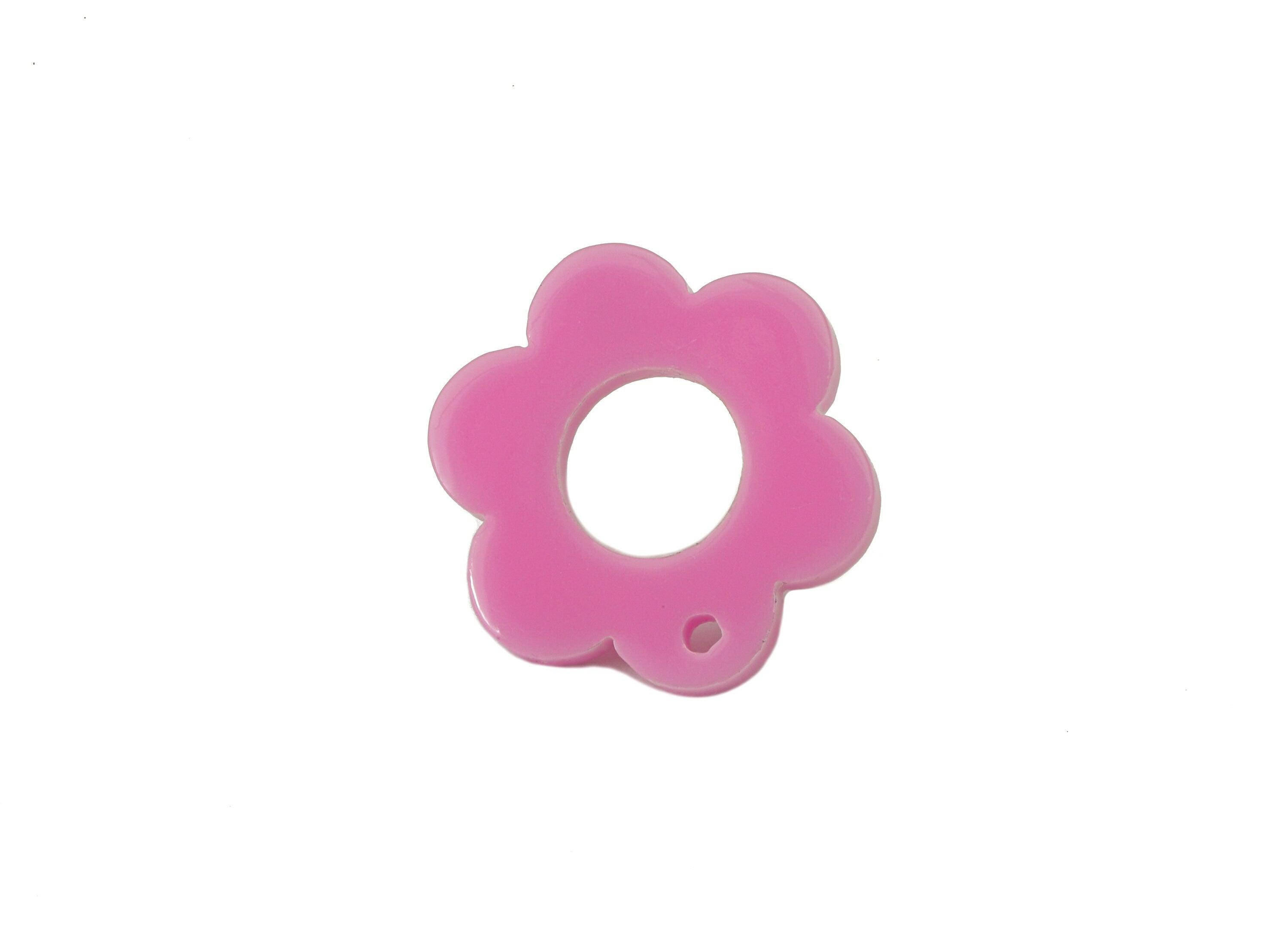 Acrylic Flower Earring Stud - Matte Pink Earring Post - Pink Flower Earring Post -Flower Ring - Color Code: A891 -17x12x2mm- AC2428-A891 - DOMEDBAZAAR