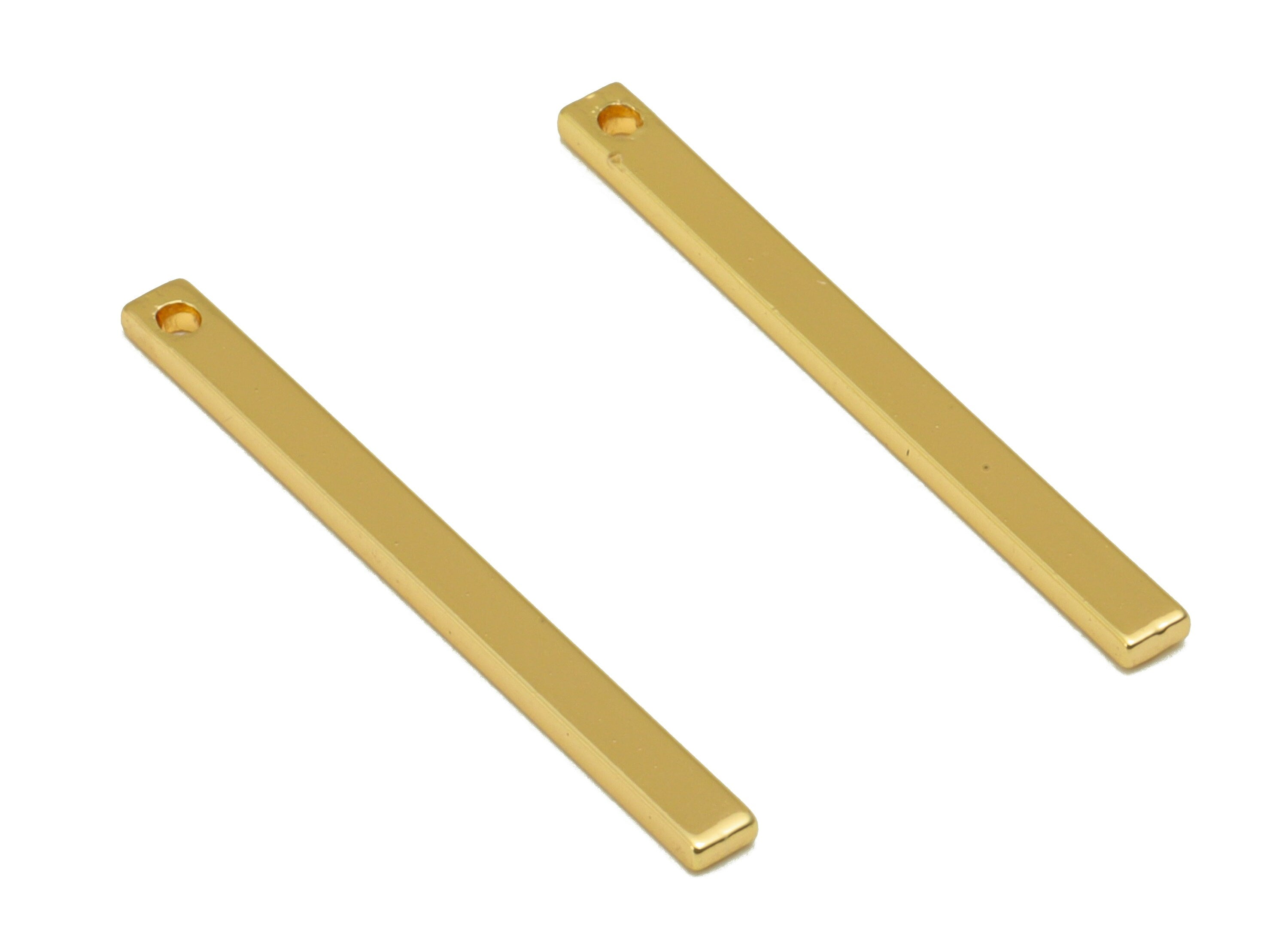 Brass Earring Charm - Gold Bar Earring Charm - Brass Strip Earring Charm -Earring Findings -18K Real Gold Plated - 25x2x1mm - RGP6702 - DOMEDBAZAAR