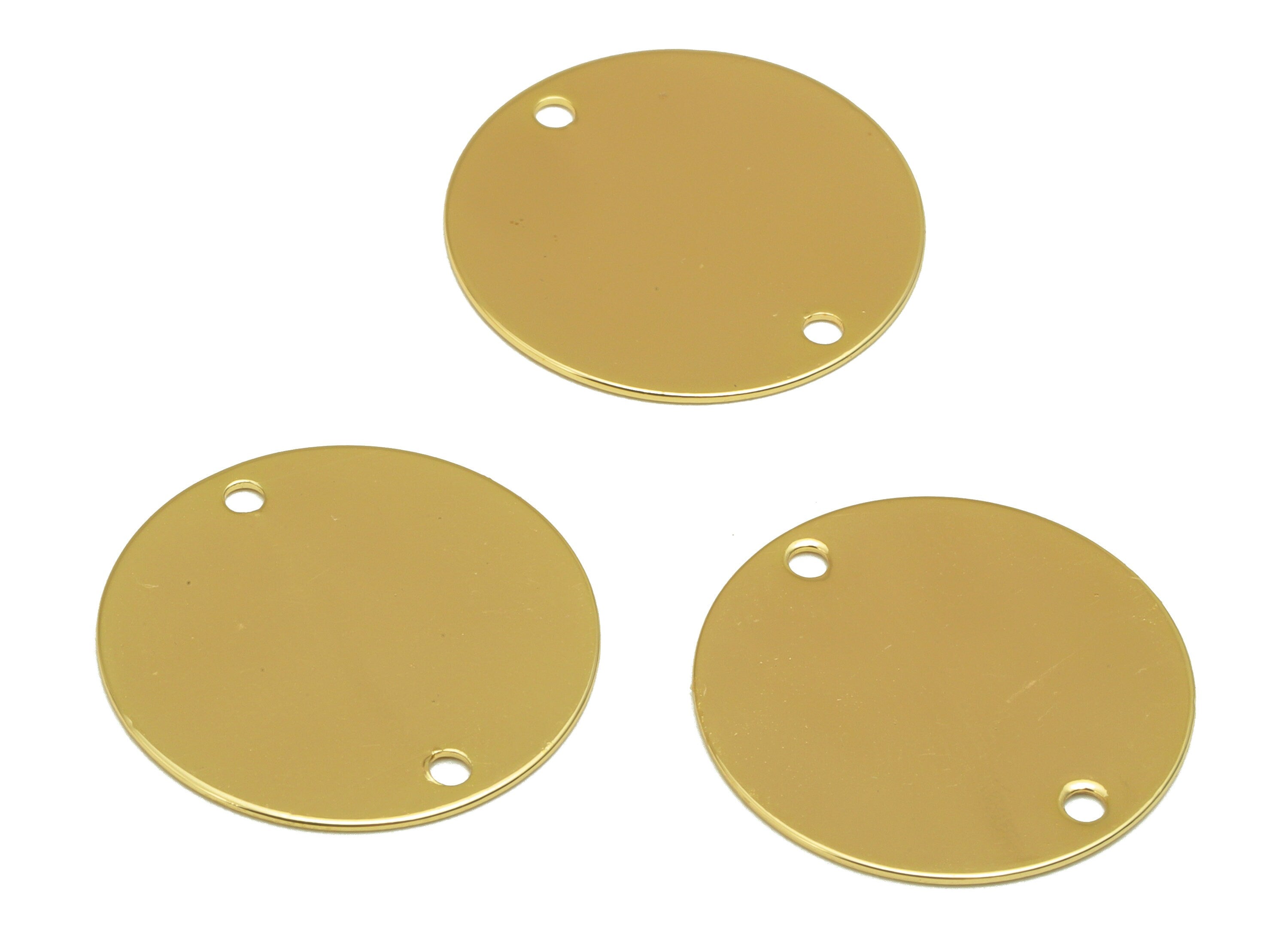 Brass Earring Connector - Semi Circle Earring Connector -Gold Round Necklace Connector-18K Real Gold Plating -18.19x18.19x0.54mm - RGP6704 - DOMEDBAZAAR