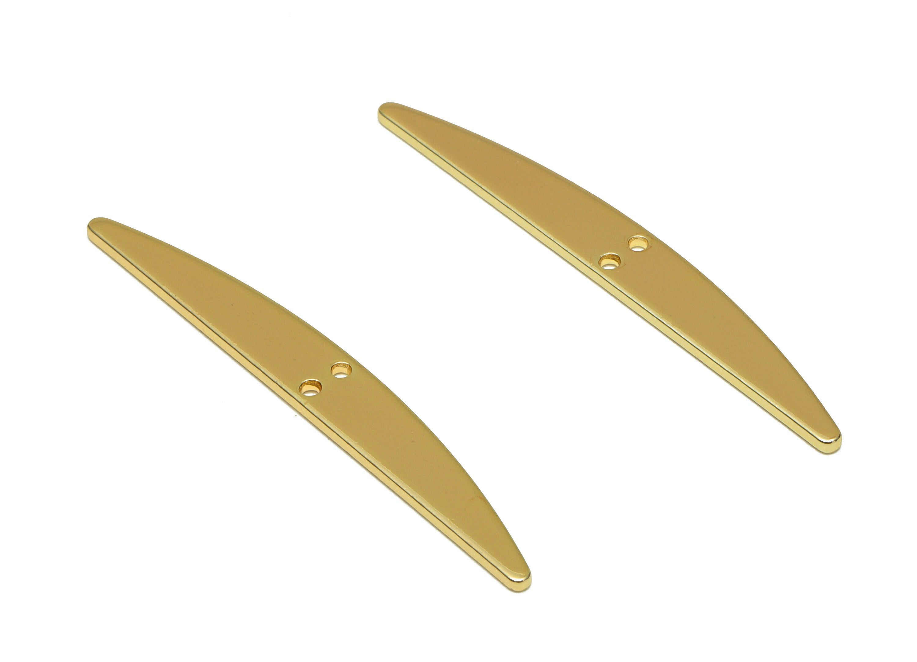 Brass Arc Bar Charms - Arc Bar D Connector with 2 Holes - Brass Connector - Jewelry Supplies- 18K Real Gold Plated - 43x5x1mm - RGP6711 - DOMEDBAZAAR