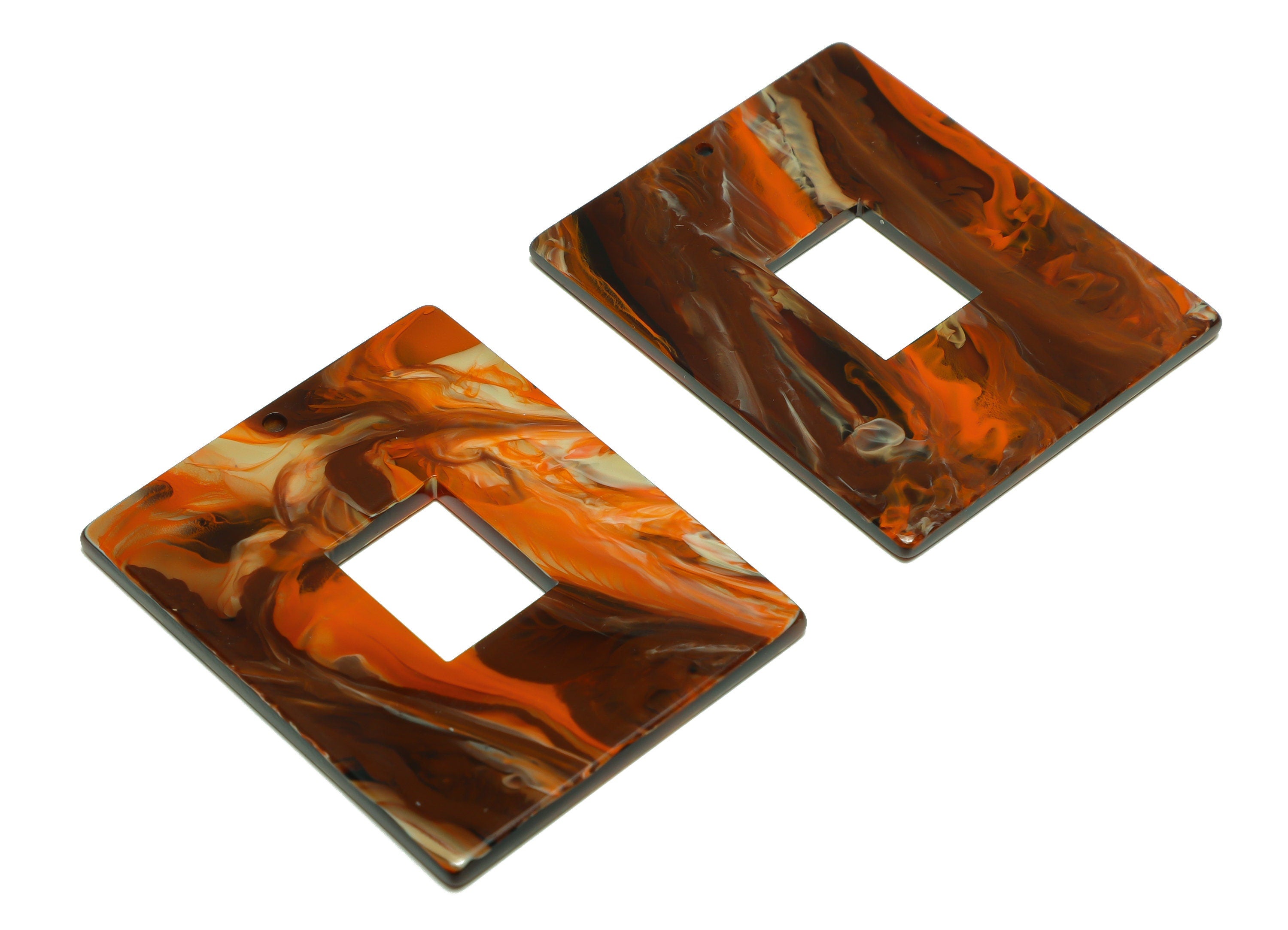 Acrylic Rectangle Charm - Geometry Mix Color Pendant - Big Rectangel Earring Charm - Jewelry Making - Code:A937- 48.93x39x2mm - AC2614-A937 - DOMEDBAZAAR