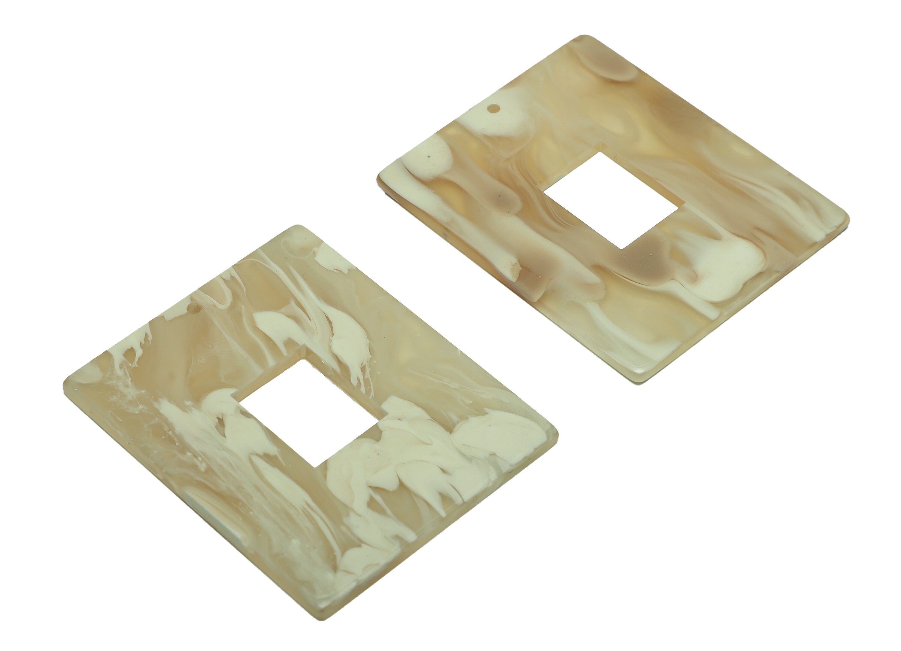 Acrylic Rectangle Charm - Big Rectangle Earring Charm - Acrylic Earring Charm - Jewelry Making - Code: A966 - 49x39.83x2.47mm - AC2614-A966 - DOMEDBAZAAR