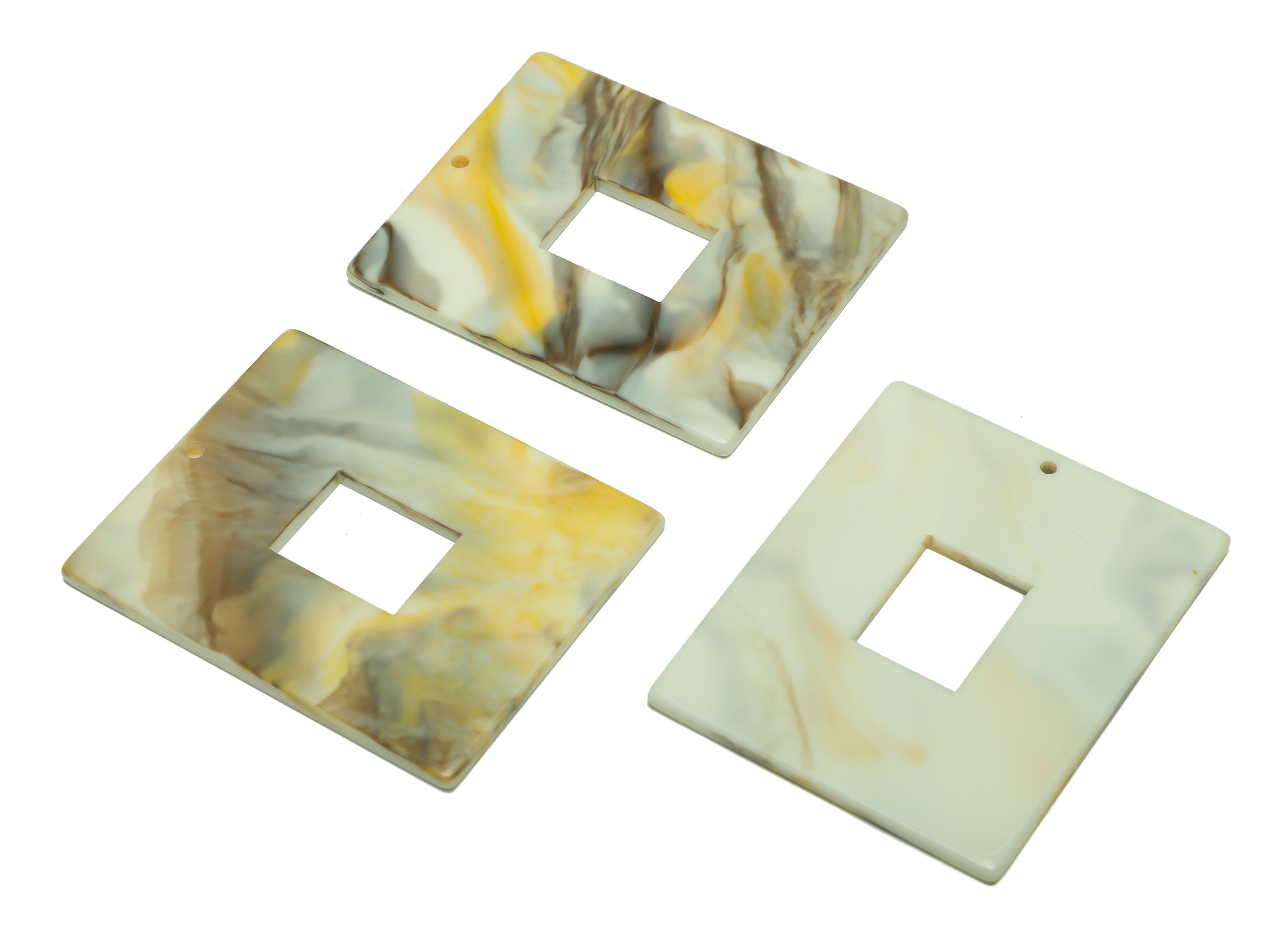 Acrylic Rectangle Charm - Big Rectangle Earring Charm - Acrylic Earring Charm - Jewelry Making - Code: A452 - 49x39.92x2.56mm - AC2614-A452 - DOMEDBAZAAR