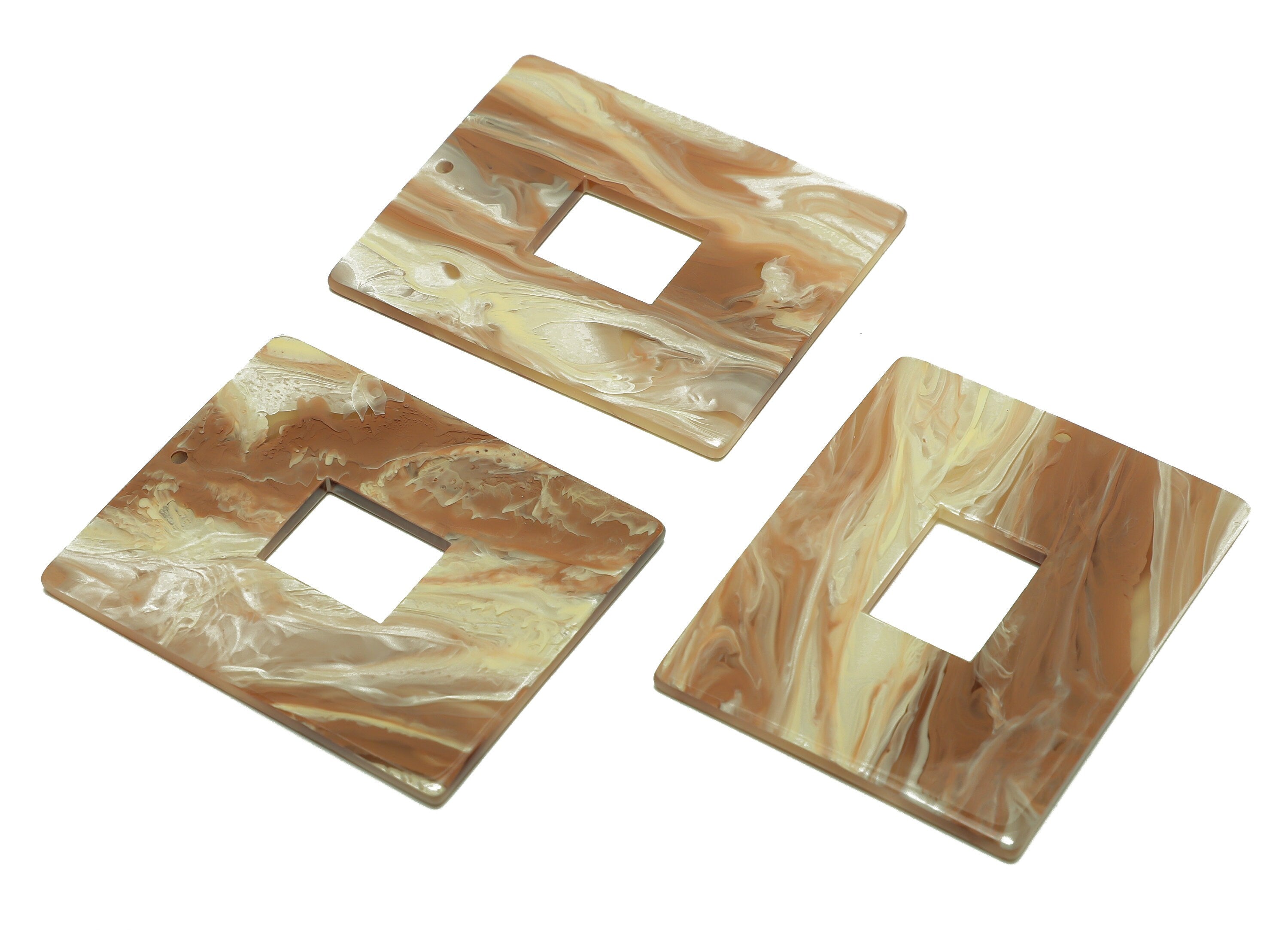 Acrylic Rectangle Charm - Rectangle Mix Color Pendant - Acrylic Earring Charm - Jewelry Making - Code:A961 - 48x39.09x2.53mm - AC2614-A961 - DOMEDBAZAAR