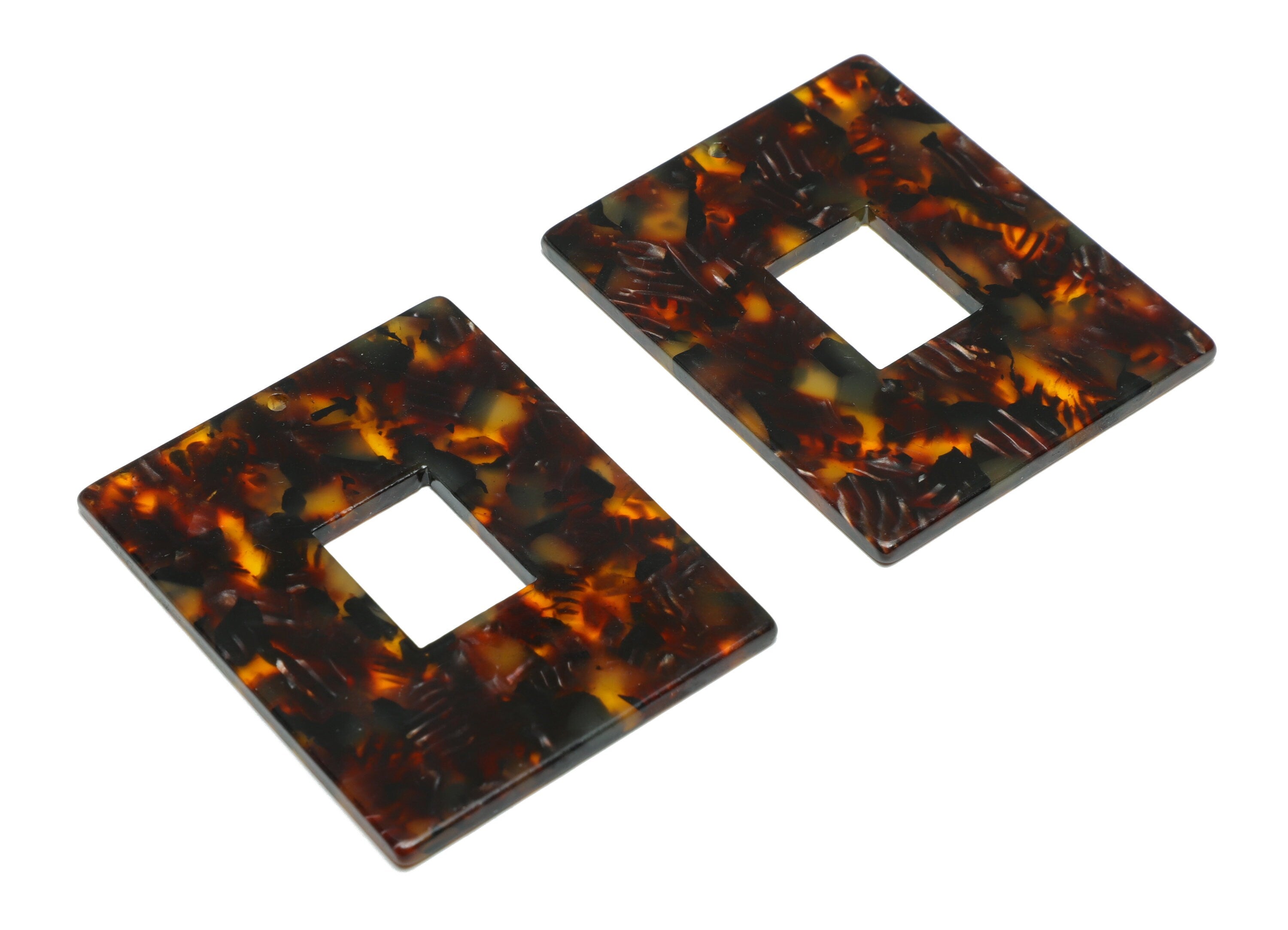 Acetate Rectangle Charm - Rectangle Mix Color Pendant - Acetate Earring Charm - Jewelry Making - Code:A507 - 49.22x39.77x2.5mm - AC2614-A507 - DOMEDBAZAAR