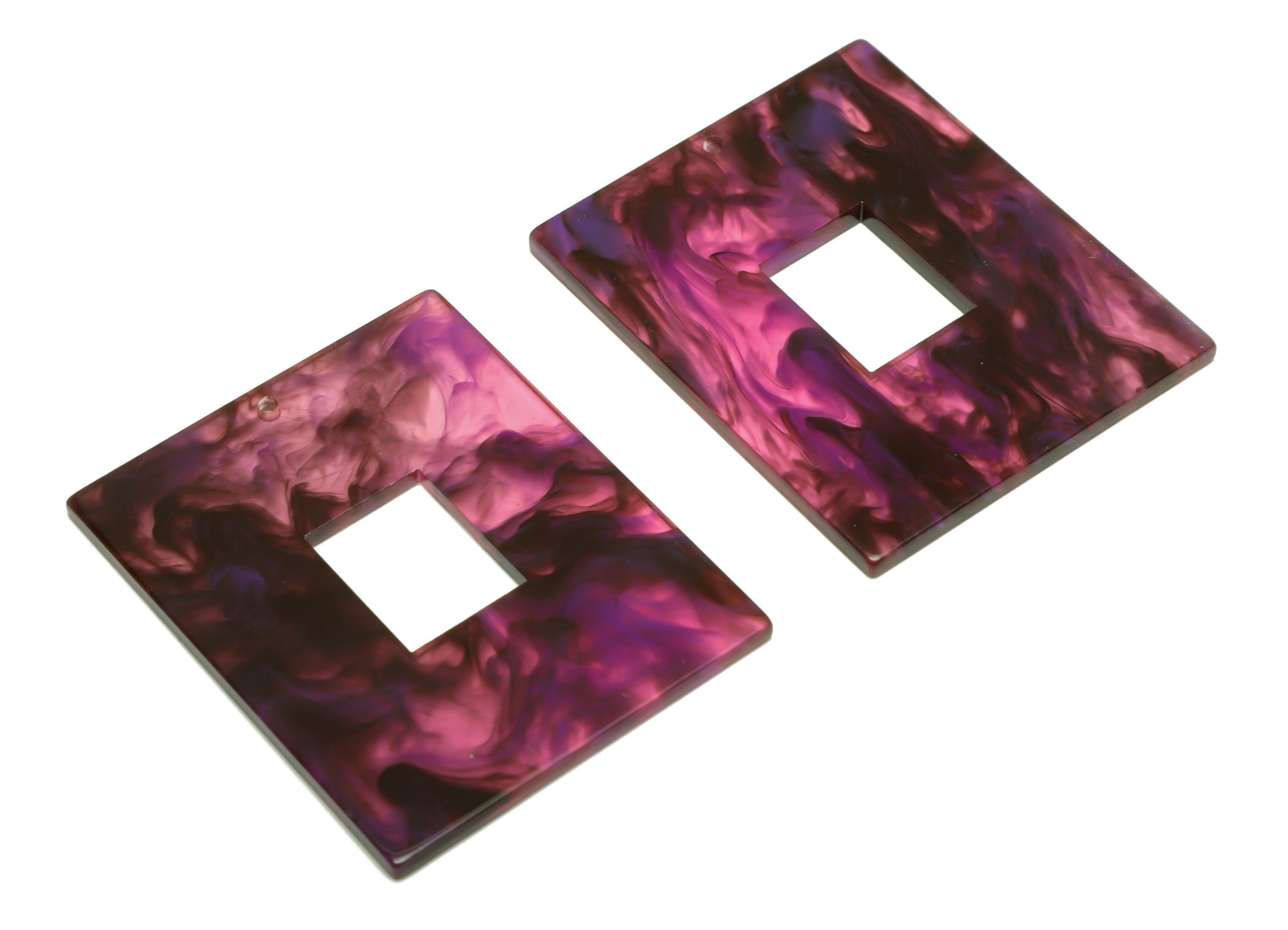 Acrylic Rectangle Charm - Rectangle Mix Color Pendant - Acrylic Earring Charm - Jewelry Making - Code:A946 - 48.99x39.63x2.8mm - AC2614-A946 - DOMEDBAZAAR