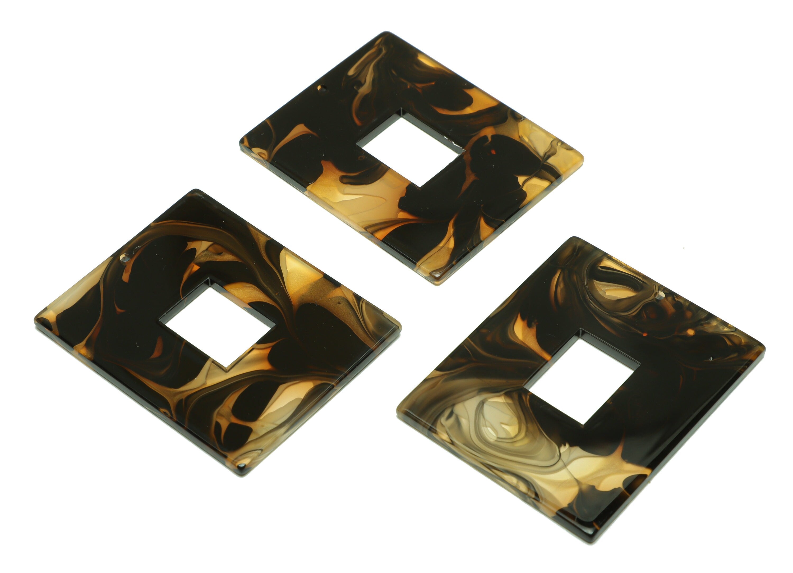 Acrylic Rectangle Charm - Rectangle Mix Color Pendant - Acrylic Earring Charm - Jewelry Making - Code:A931 - 48.86x39x 2.25mm - AC2614-A931 - DOMEDBAZAAR