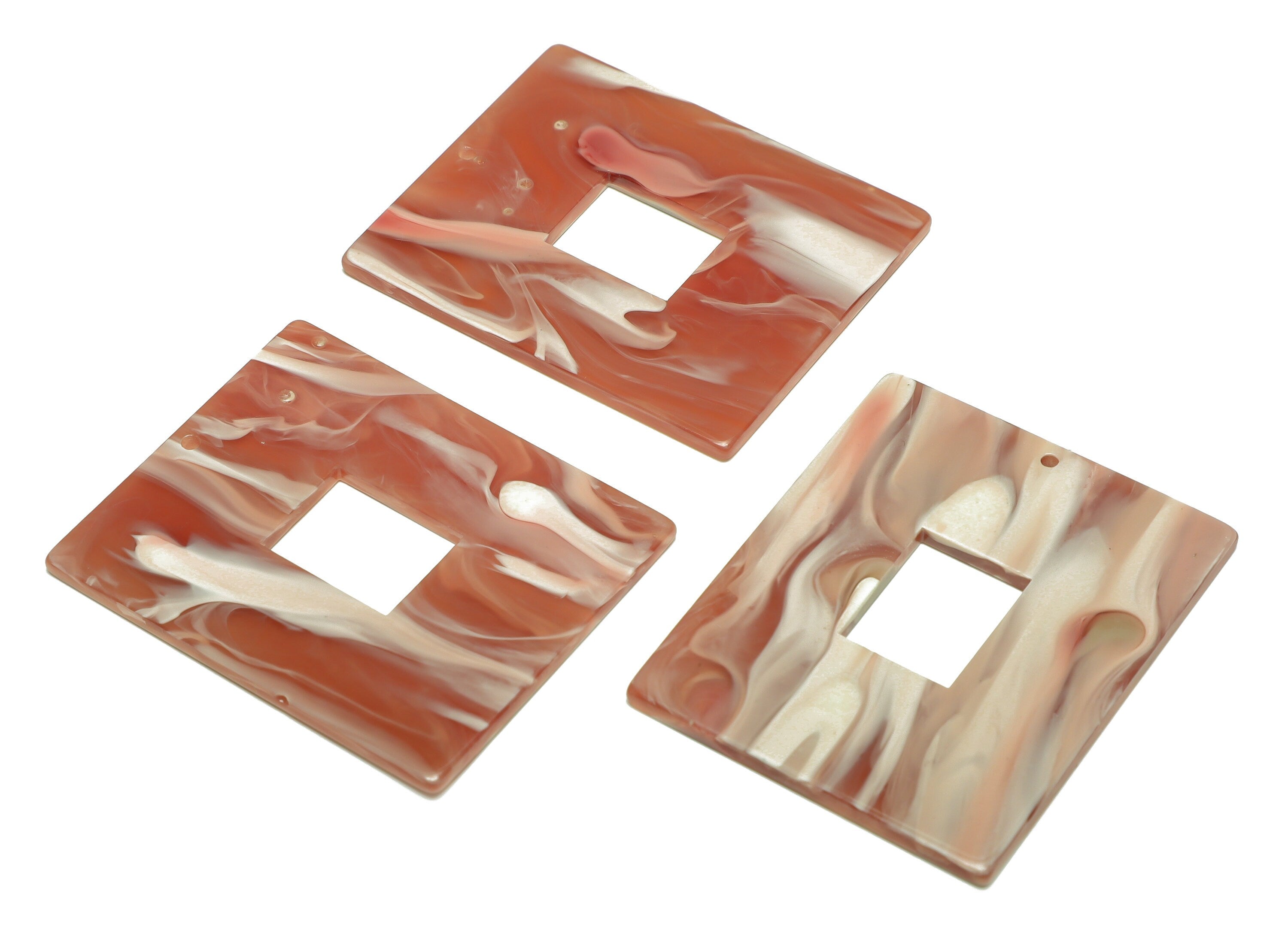 Acrylic Rectangle Charm - Rectangle Mix Color Pendant - Acrylic Earring Charm - Jewelry Making - Code:A945 - 48.86x39.51x2.3mm - AC2614-A945 - DOMEDBAZAAR