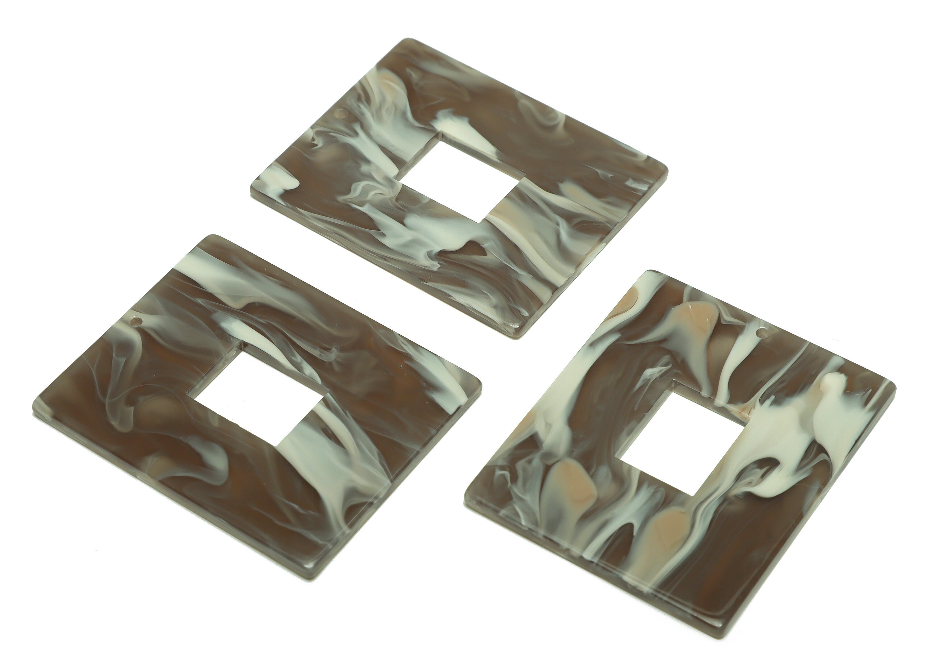 Acrylic Rectangle Charm - Acrylic Rainbow Pendant - Acrylic Earring Charm - Jewelry Making - Code:A944 - 49x39.89x2mm - AC2614-A944 - DOMEDBAZAAR