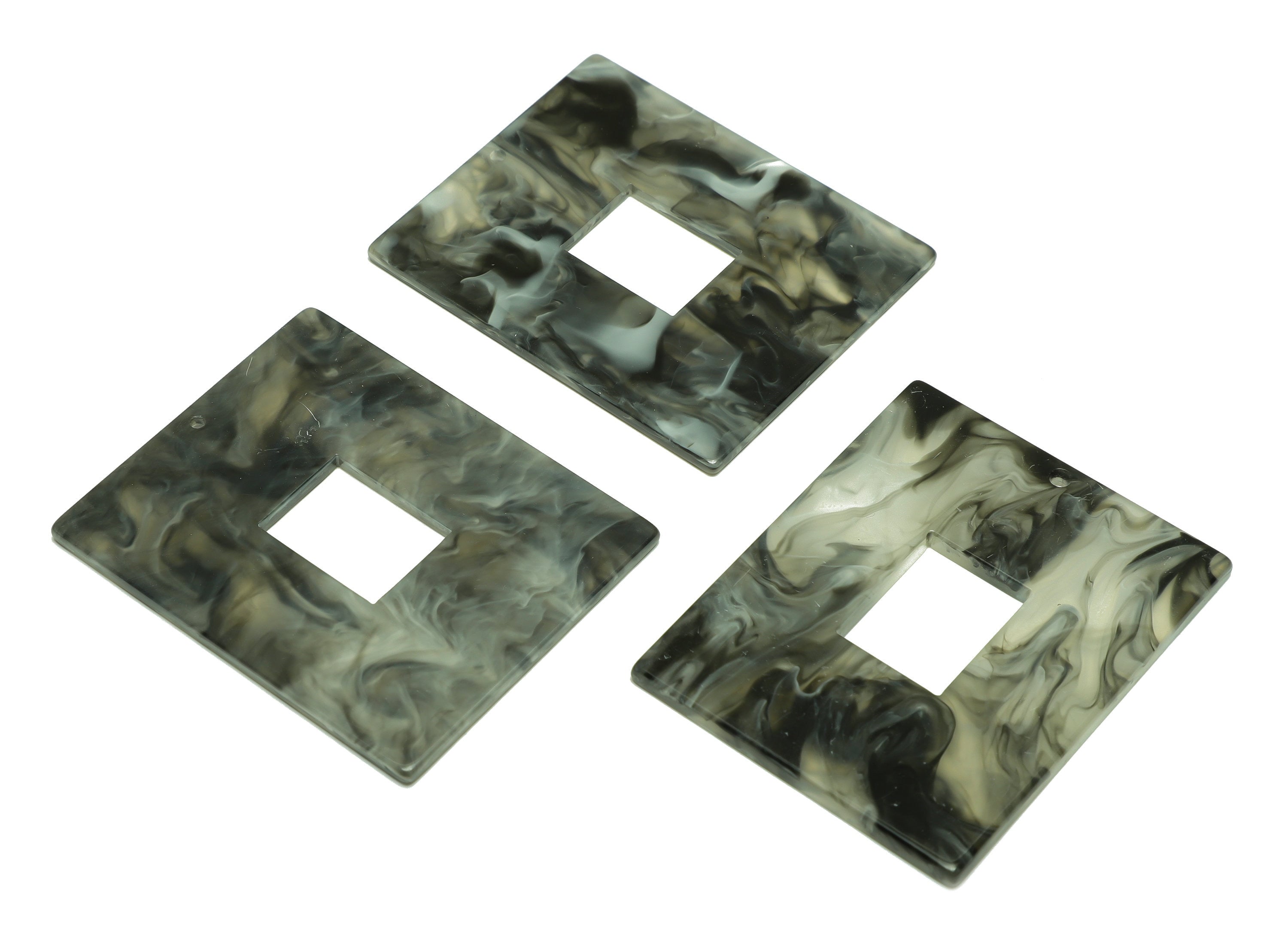 Acrylic Rectangle Charm - Acrylic Rainbow Pendant - Acrylic Earring Charm - Jewelry Making - Code:A965 - 49x39.89x2mm - AC2614-A965 - DOMEDBAZAAR