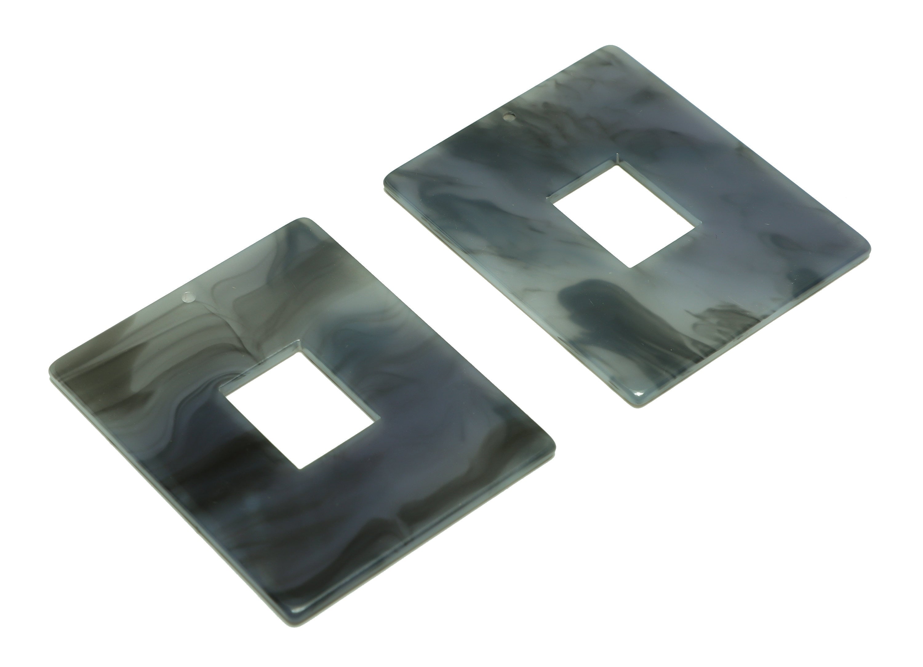 Acrylic Rectangle Charm - Acrylic Ink Color Pendant - Acrylic Earring Charm - Jewelry Making - Code:A957 - 49x39.89x2mm - AC2614-A957 - DOMEDBAZAAR