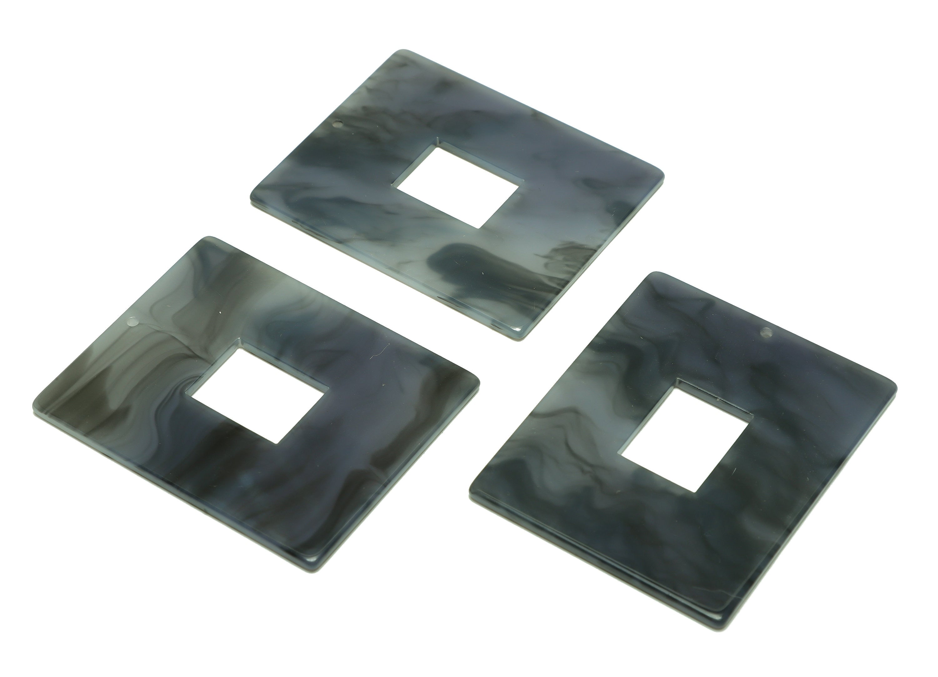 Acrylic Rectangle Charm - Acrylic Ink Color Pendant - Acrylic Earring Charm - Jewelry Making - Code:A957 - 49x39.89x2mm - AC2614-A957 - DOMEDBAZAAR