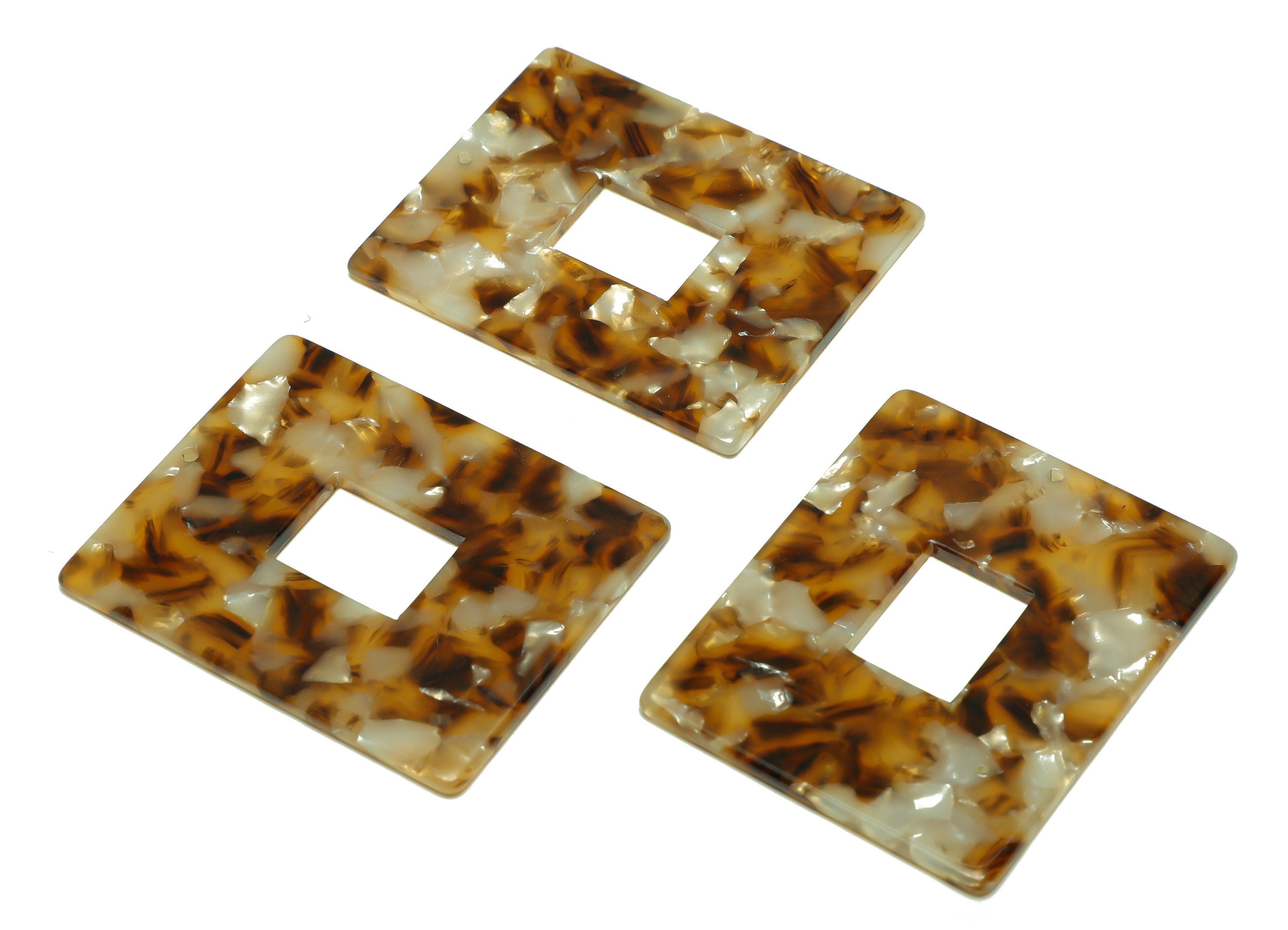 Acetate Rectangle Charm - Acetate Big Rectangle Pendant - Acetate Earring Charm - Code:A351 - 49x39.89x2mm - AC2614-A351 - DOMEDBAZAAR