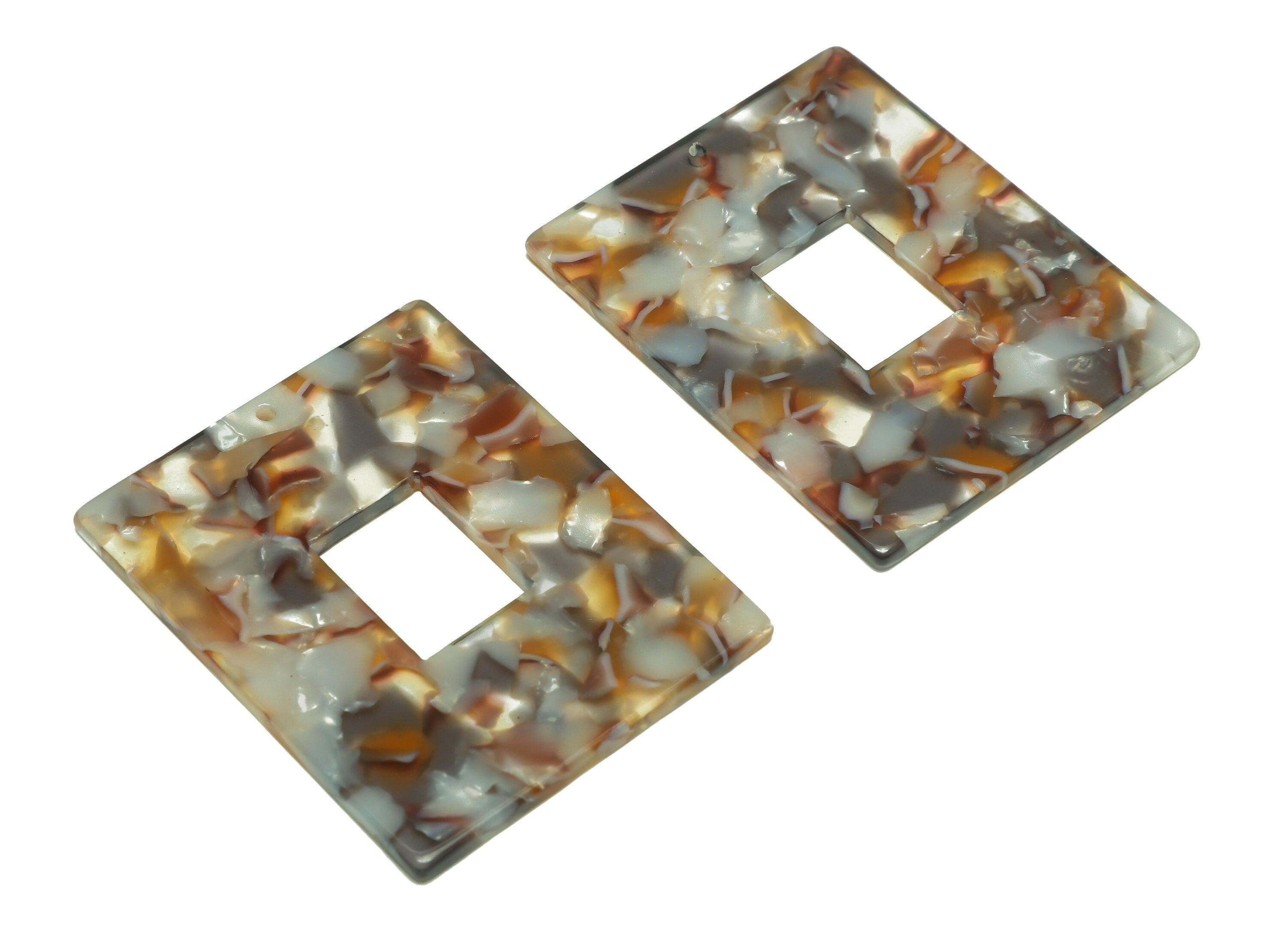 Acrylic Rectangle Charm - Acrylic Rainbow Pendant - Acrylic Earring Charm - Jewelry Making - Code:A936 - 49x39.89x2mm - AC2614-A936 - DOMEDBAZAAR